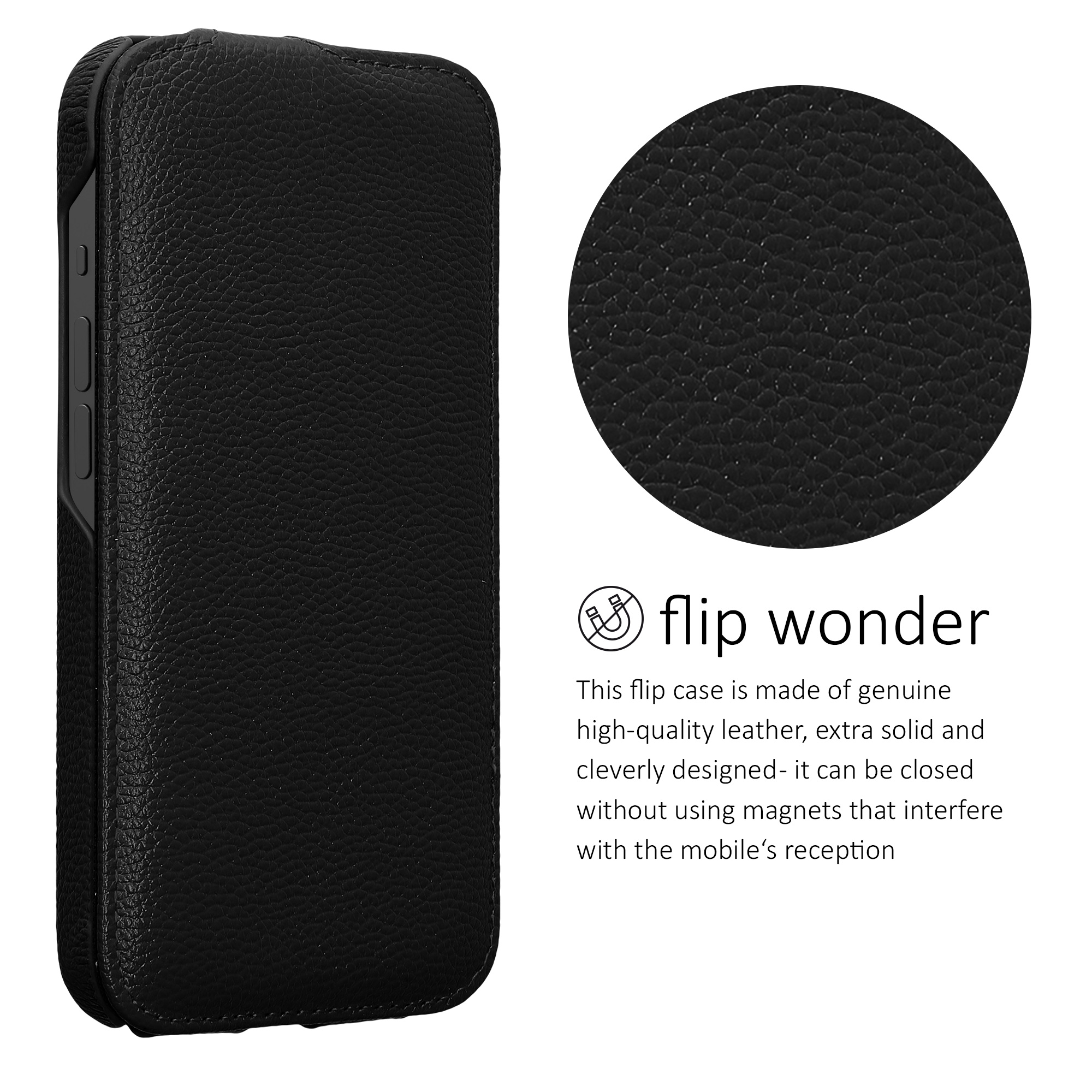 Flipové pouzdro Kalibri pro iPhone 17e / 16e - černá
