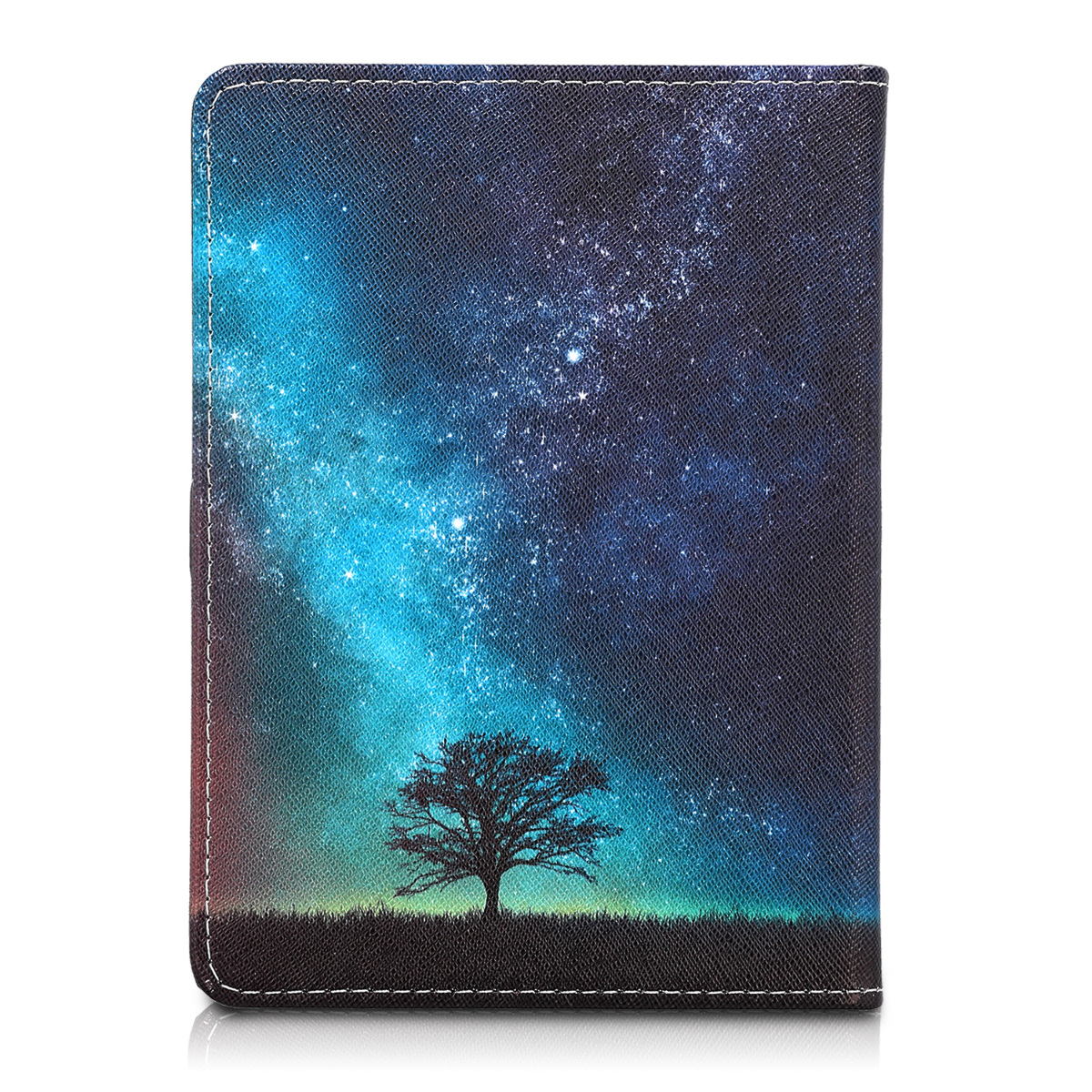 Pouzdro na čtečku kwmobile pro Tolino Vision 1 / 2 / 3 / 4 HD - motiv Cosmic Nature, modrá / šedá / černá
