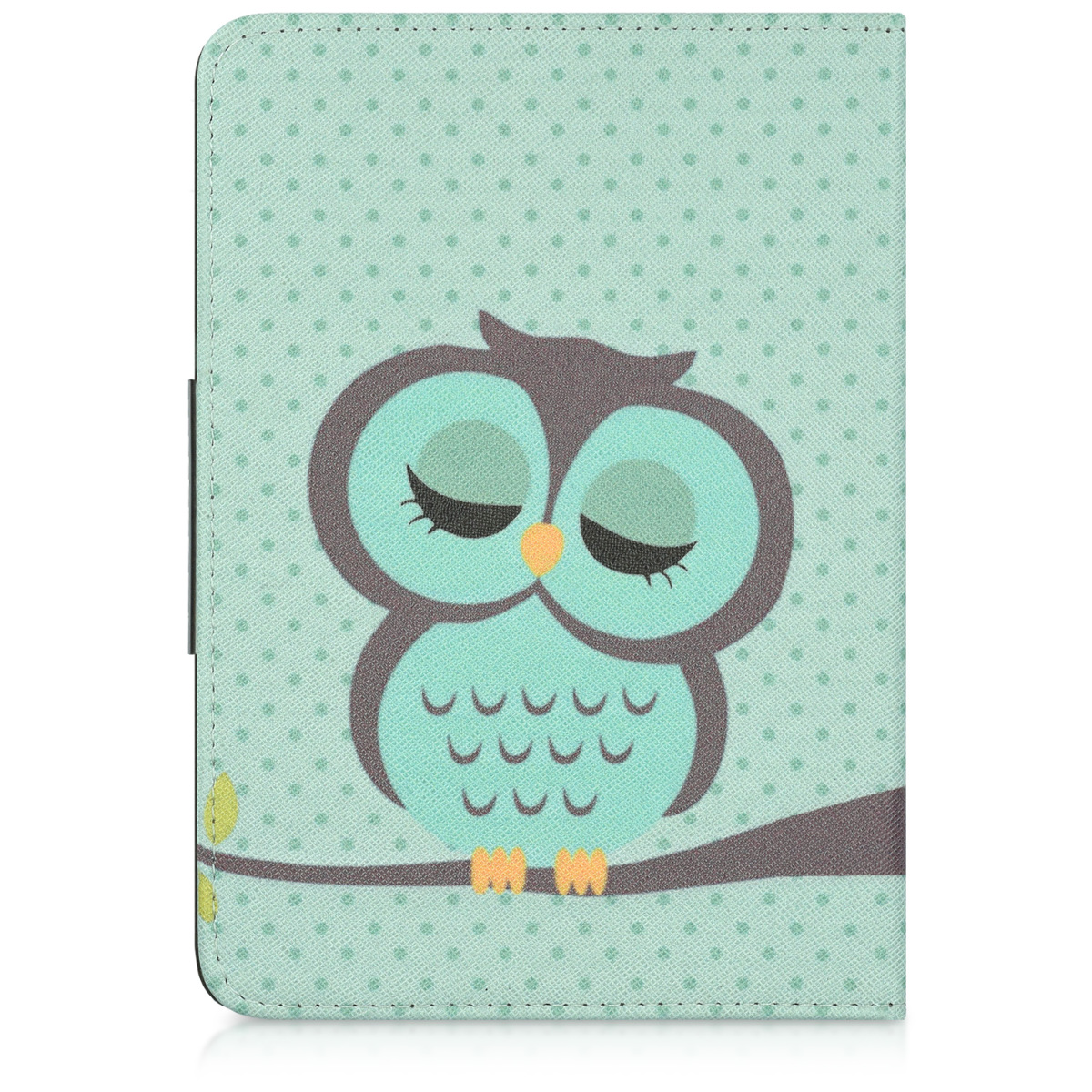 Pouzdro na čtečku Tolino Shine (2013) kwmobile - sleeping owl / turquoise / hnědá / mátová