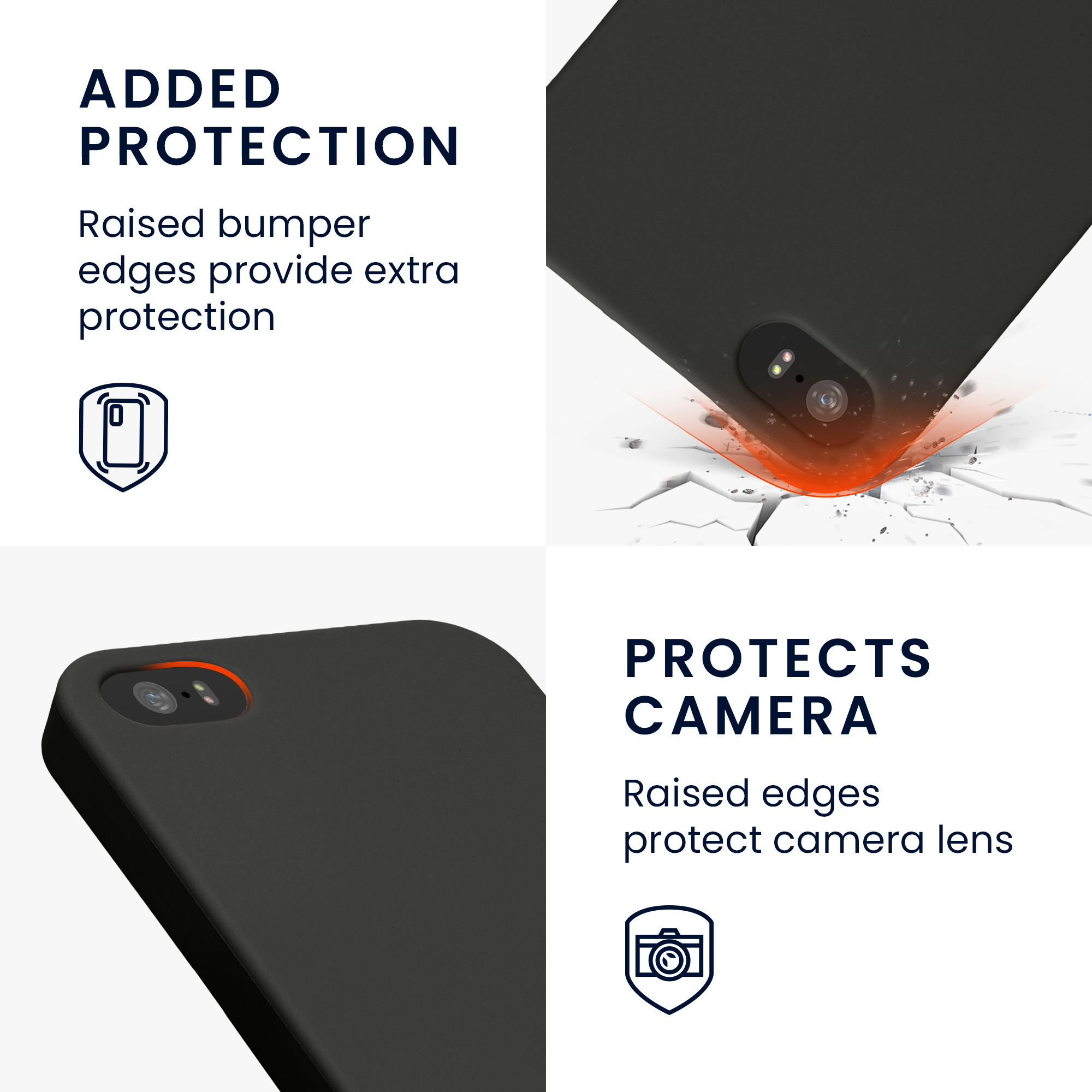 Silikonový TPU kryt kwmobile pro iPhone SE (1. generace 2016) / iPhone 5 / iPhone 5S - černá matná
