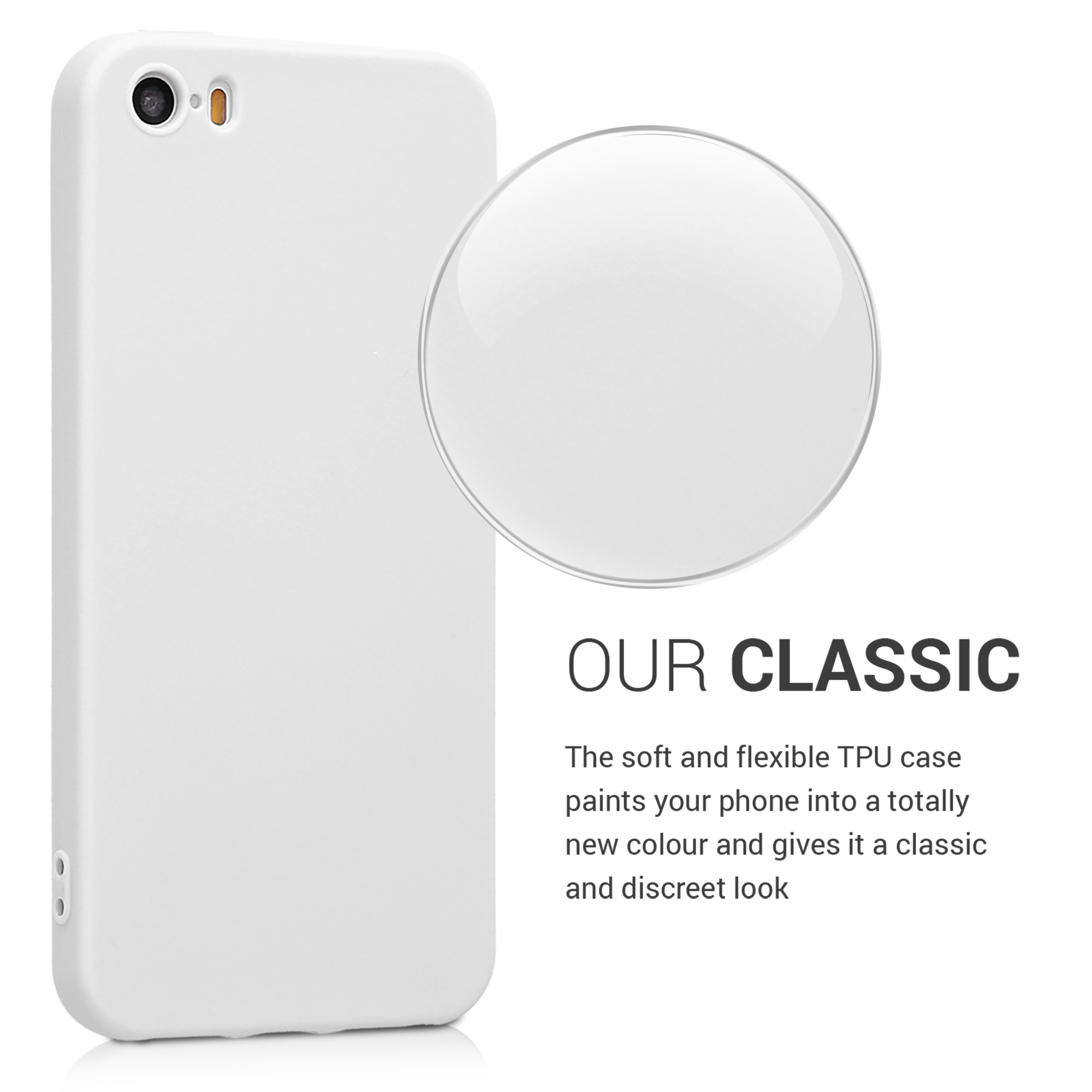 Silikonový TPU kryt kwmobile pro iPhone SE (1. generace 2016) / iPhone 5 / iPhone 5S - světle šedá matná