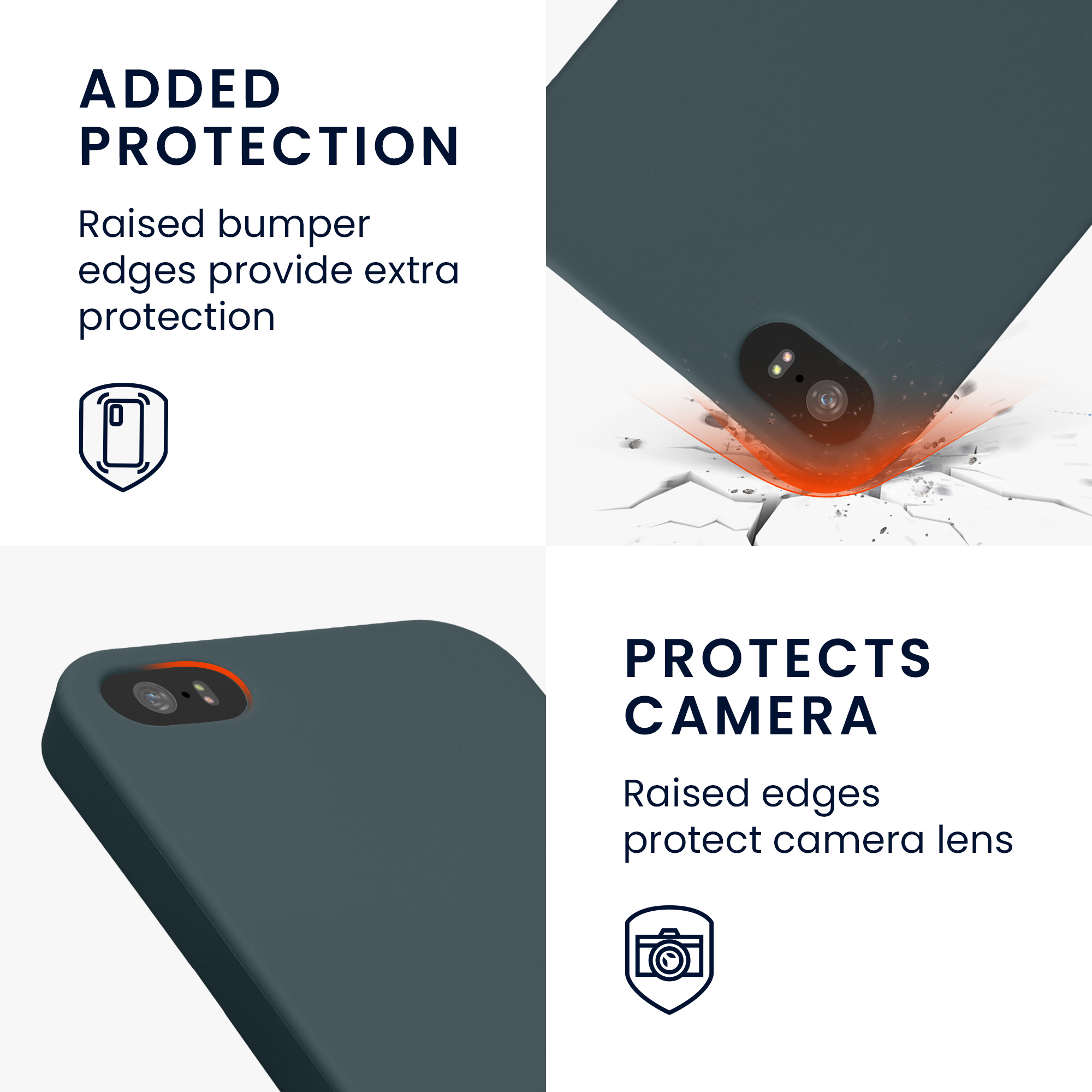 Silikonový TPU kryt kwmobile pro iPhone SE (1. generace 2016) / iPhone 5 / iPhone 5S - tmavě břidlicová