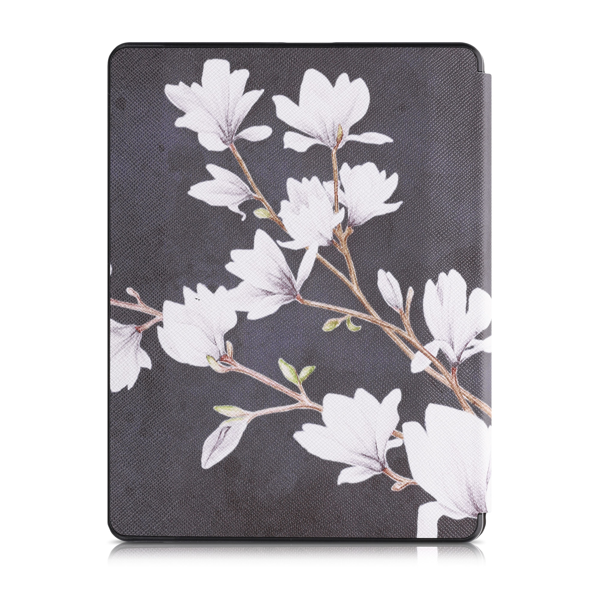 Pouzdro na čtečku kwmobile pro Kobo Glo HD / Touch 2.0 - Magnolias Taupe / bílá / tmavě šedá