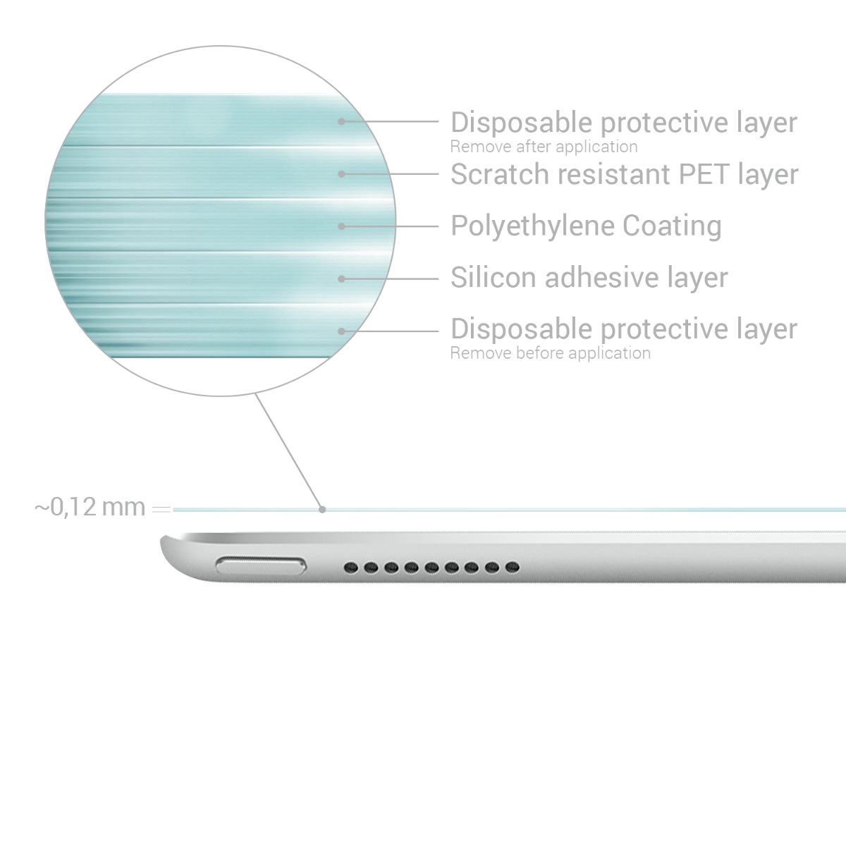 Ochranná fólie kwmobile iPad Pro 12,9″ (2015 / 2017)