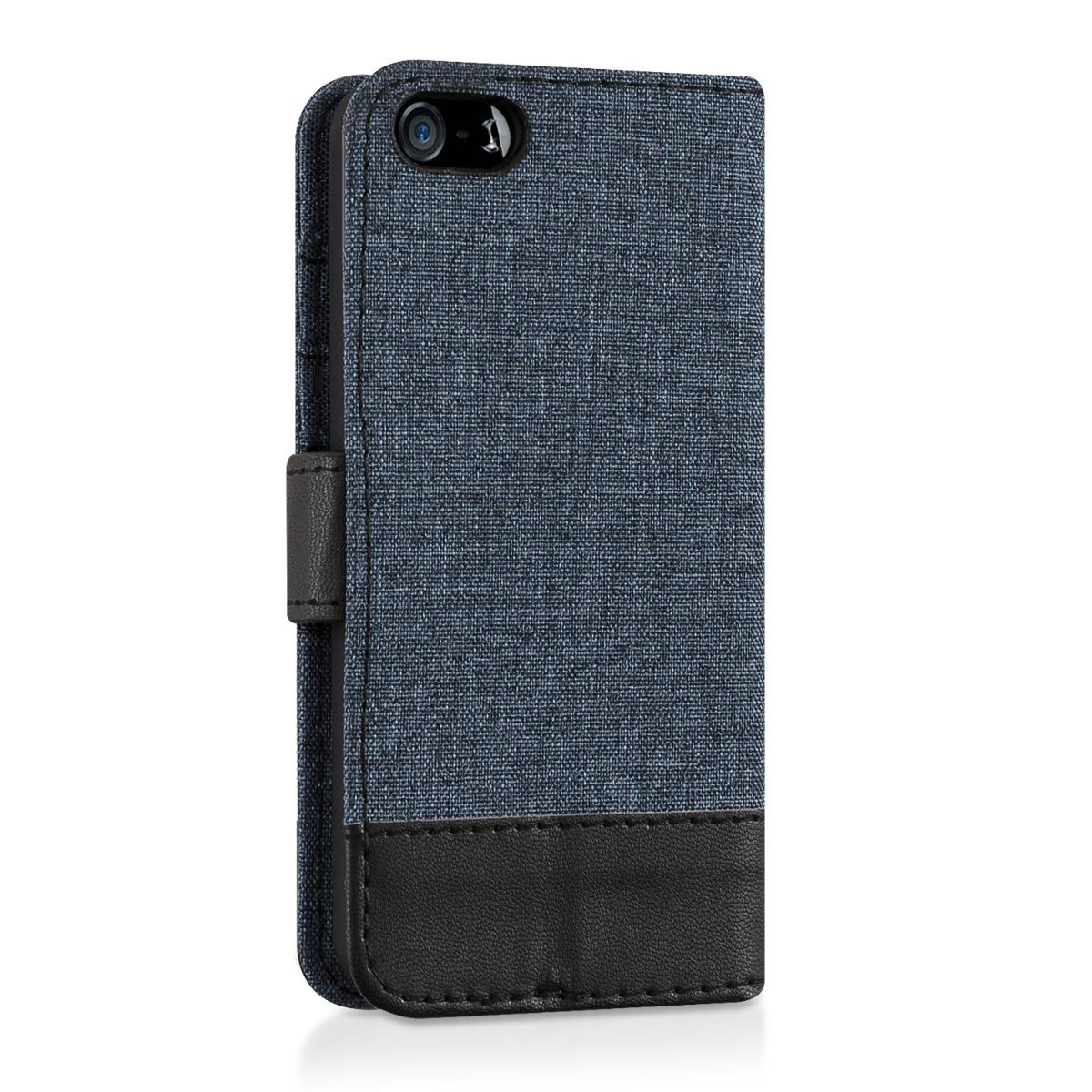 Flipové pouzdro kwmobile pro iPhone SE (1. generace 2016) / iPhone 5 / iPhone 5S - tmavě modrá