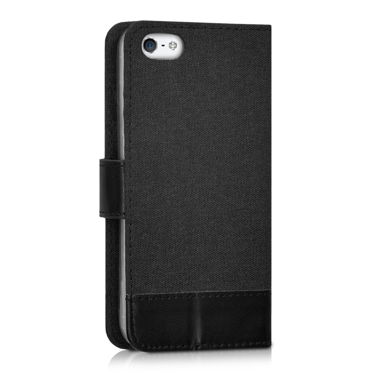Flipové pouzdro kwmobile pro iPhone SE (1. generace 2016) / iPhone 5 / iPhone 5S - antracitová / černá