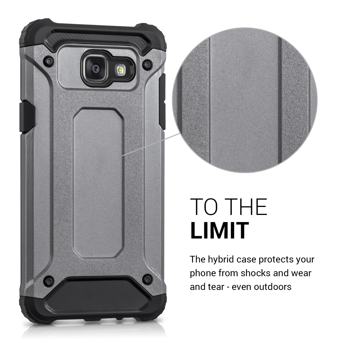 Odolný armor kryt na mobil Samsung Galaxy A5 (2016) kwmobile heavy duty Transformer - antracit / černá