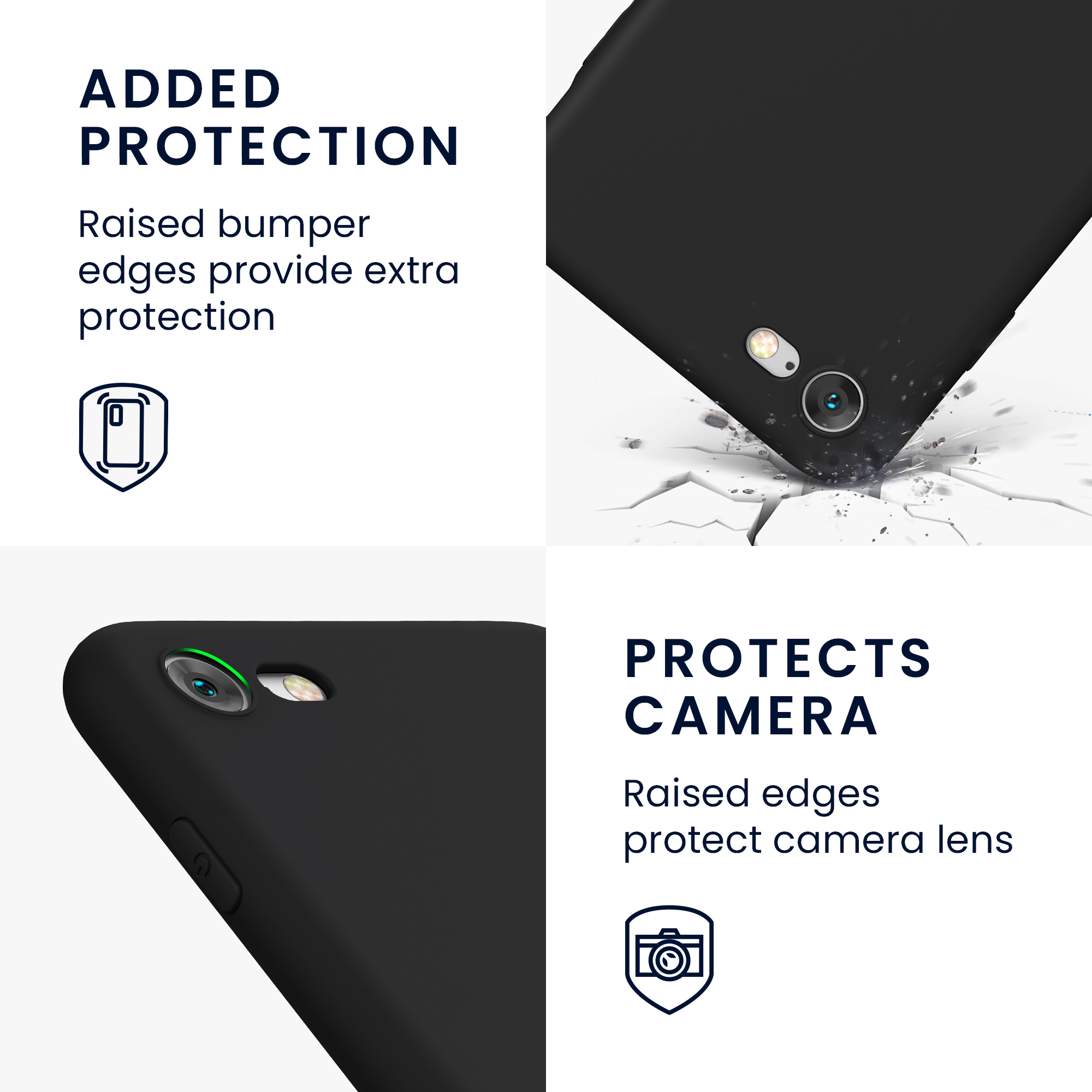 Silikonový TPU kryt kwmobile pro iPhone SE 2022/2020/8/7 - černá matná