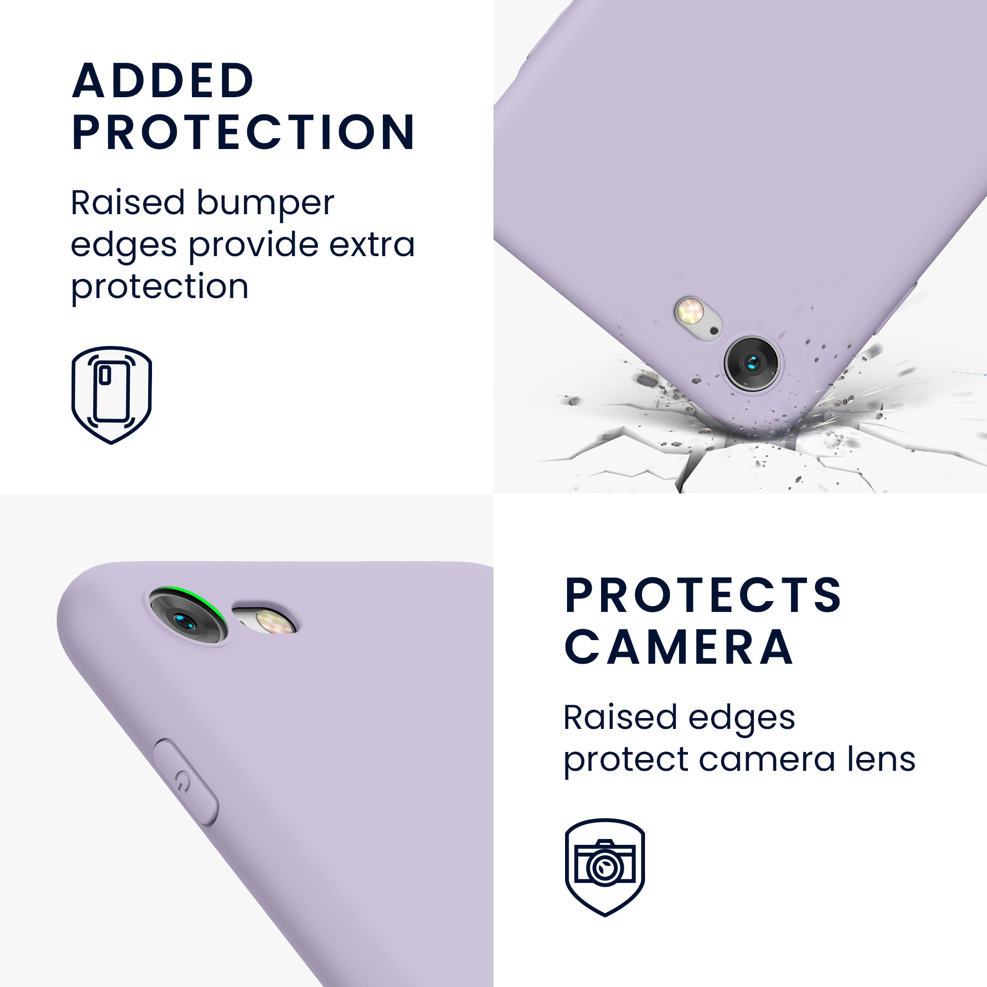 Silikonový TPU kryt kwmobile pro iPhone SE 2022/2020/8/7 - levandulová