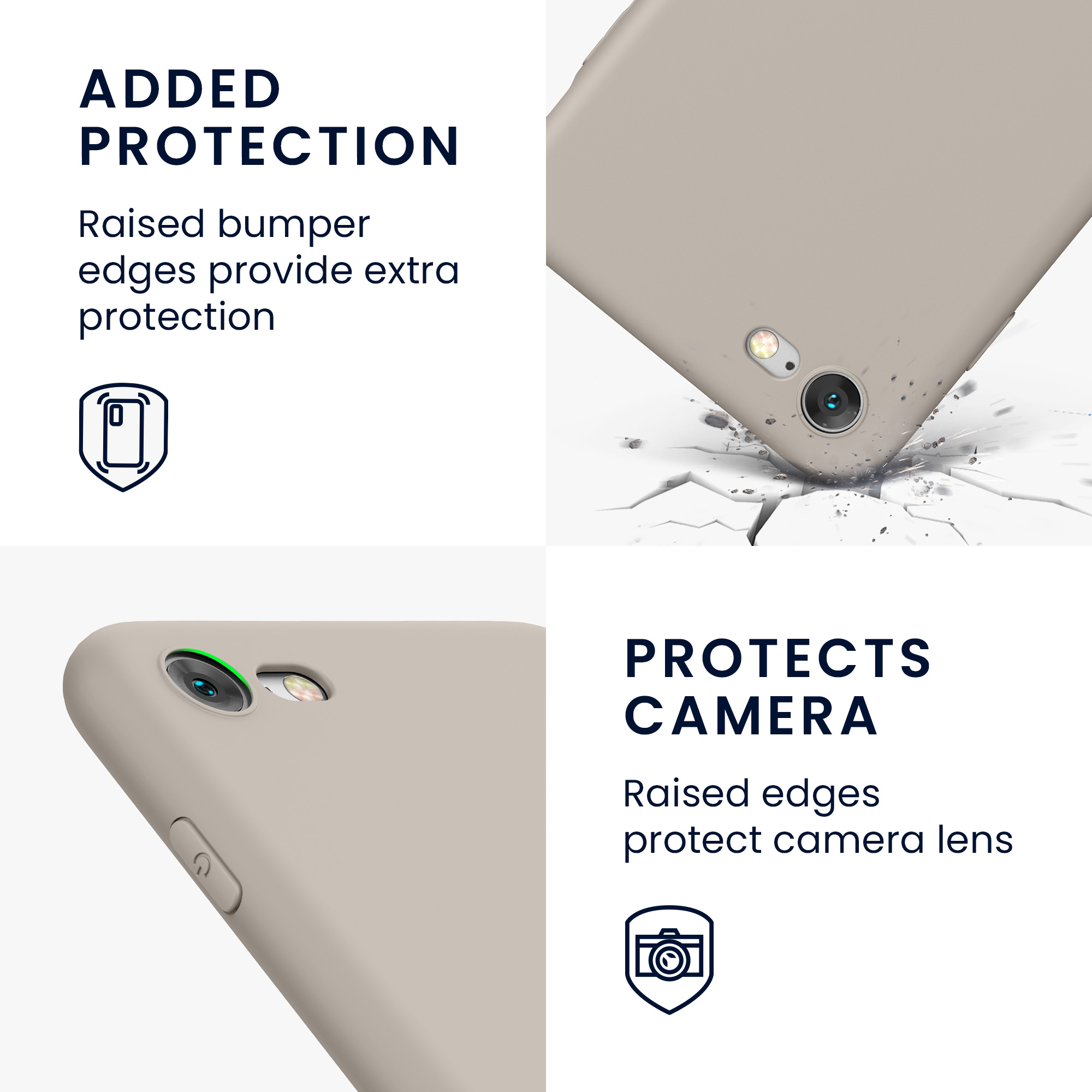 Silikonový TPU kryt kwmobile pro iPhone SE 2022/2020/8/7 - krémová matná