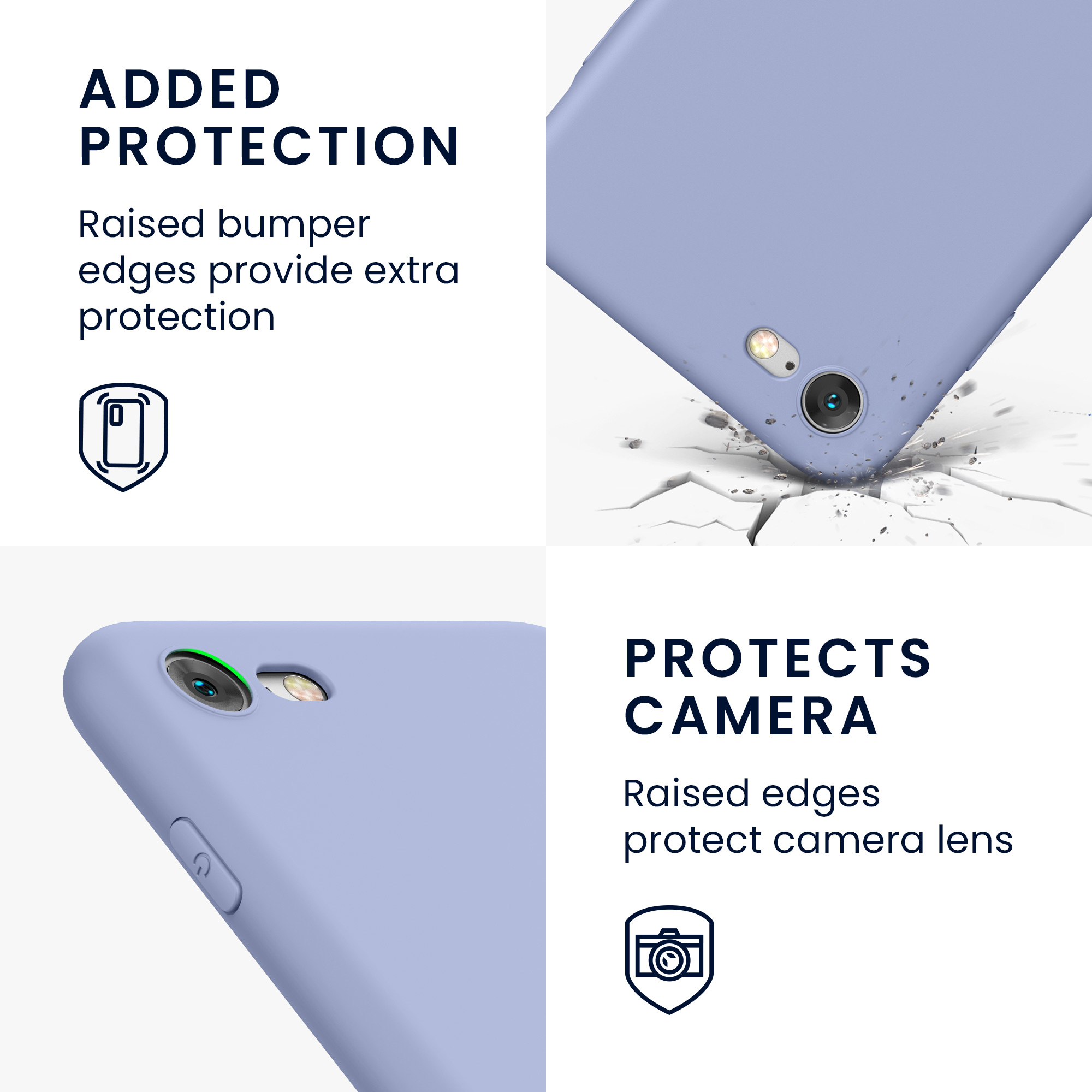Silikonový TPU kryt kwmobile pro iPhone SE 2022/2020/8/7 - levandulově šedá matná