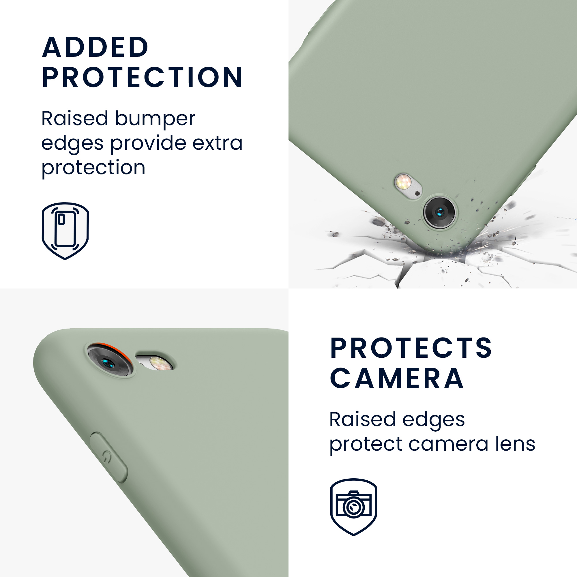 Silikonový TPU kryt kwmobile pro iPhone SE 2022/2020/8/7 - šedozelená