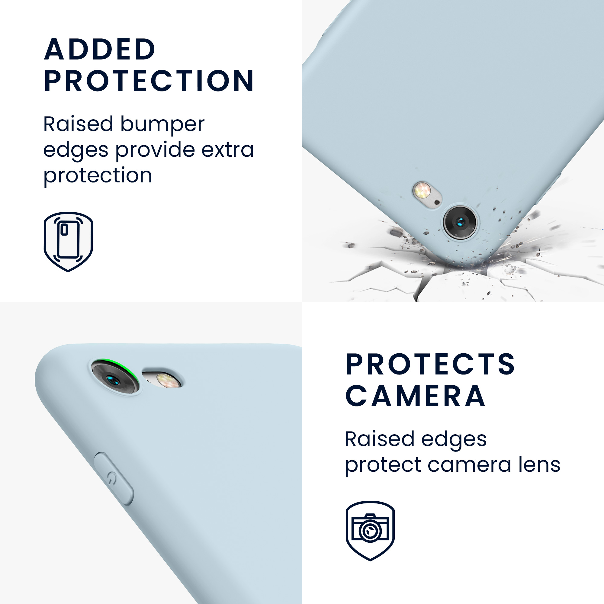 Silikonový TPU kryt kwmobile pro iPhone SE 2022/2020/8/7 - pastelově modrá