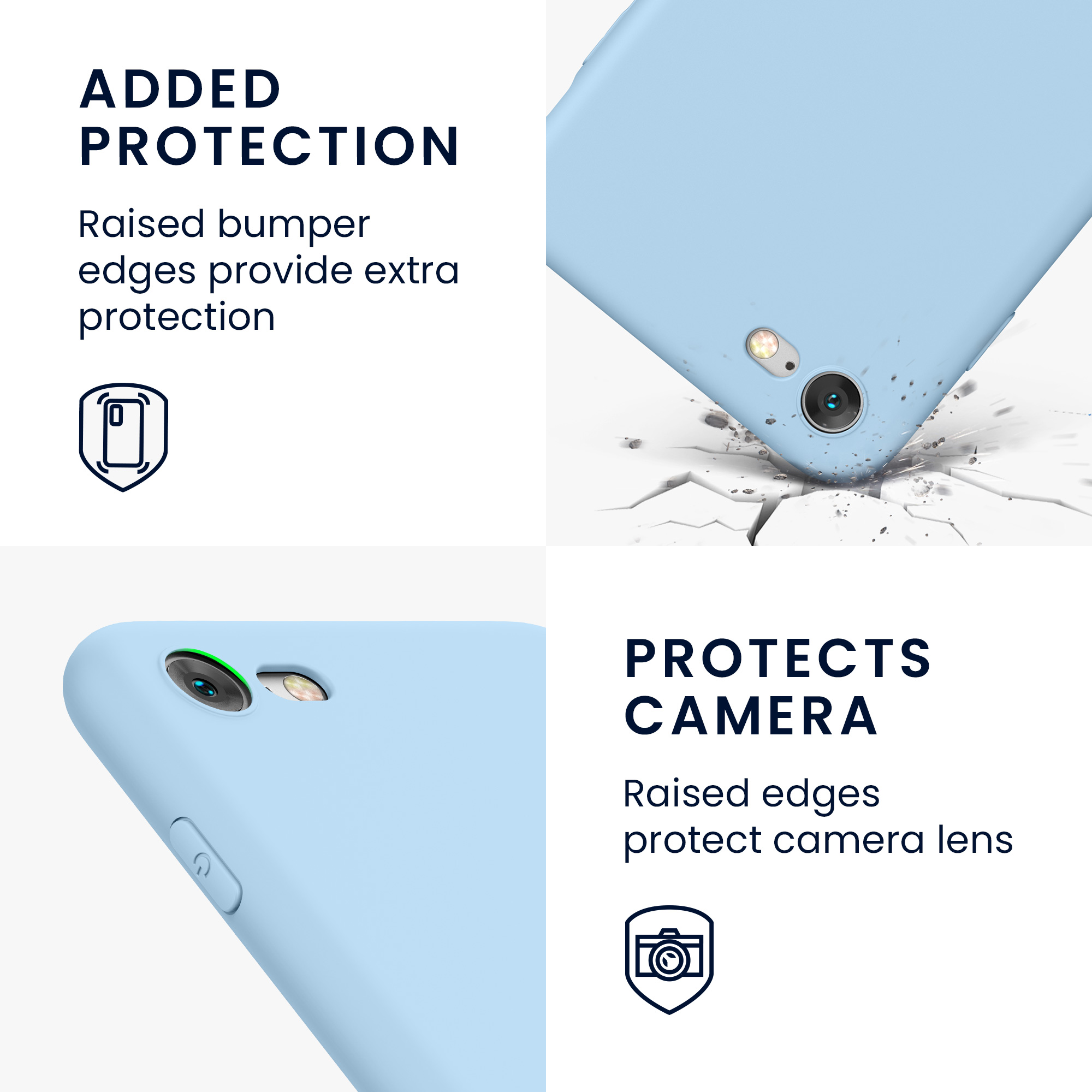 Silikonový TPU kryt kwmobile pro iPhone SE 2022/2020/8/7 - světle modrá matná