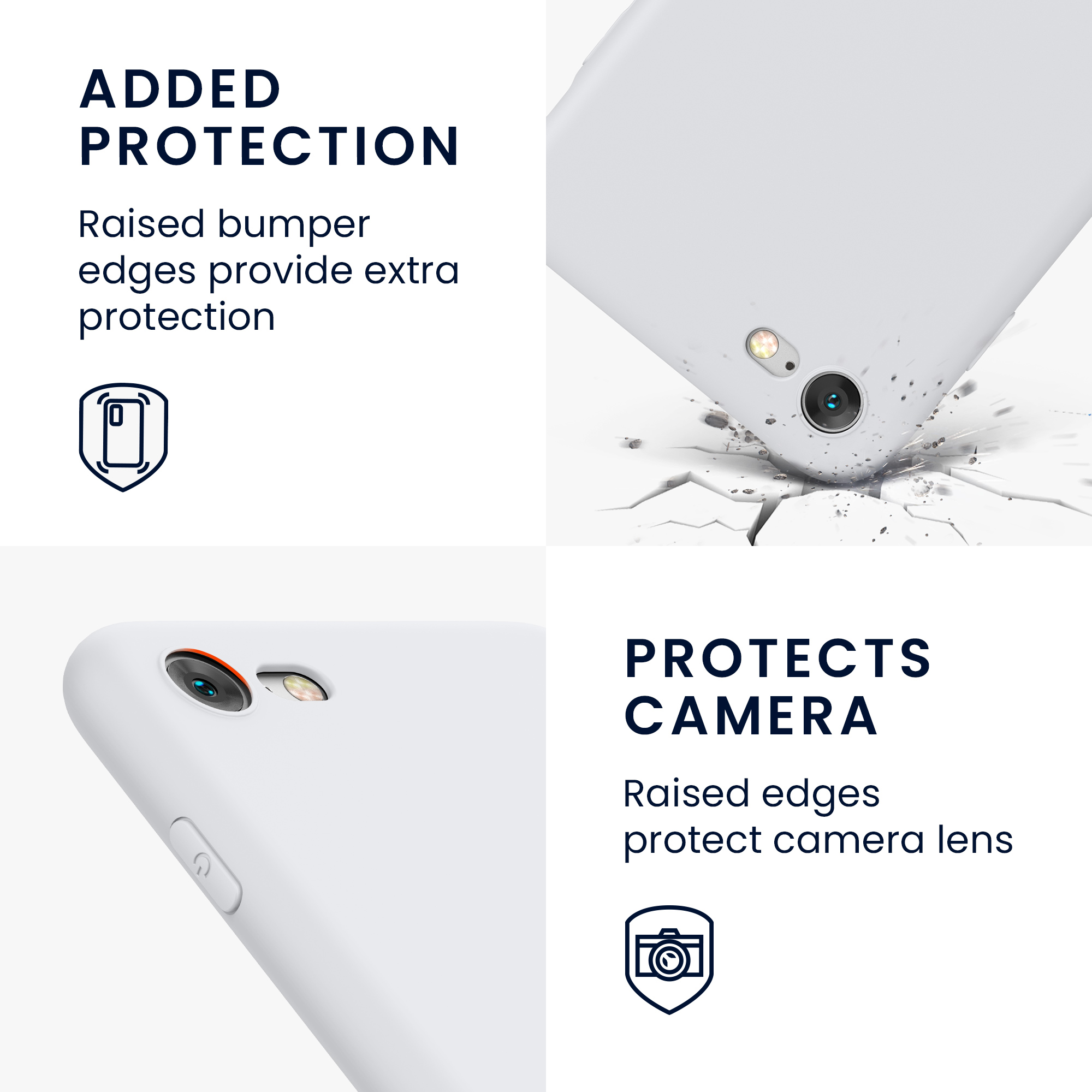 Silikonový TPU kryt kwmobile pro iPhone SE 2022/2020/8/7 - bílá matná