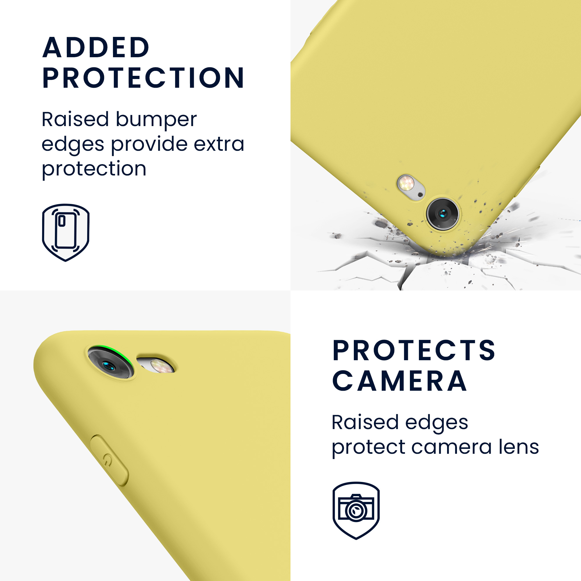 Silikonový TPU kryt kwmobile pro iPhone SE 2022/2020/8/7 - žlutá matná