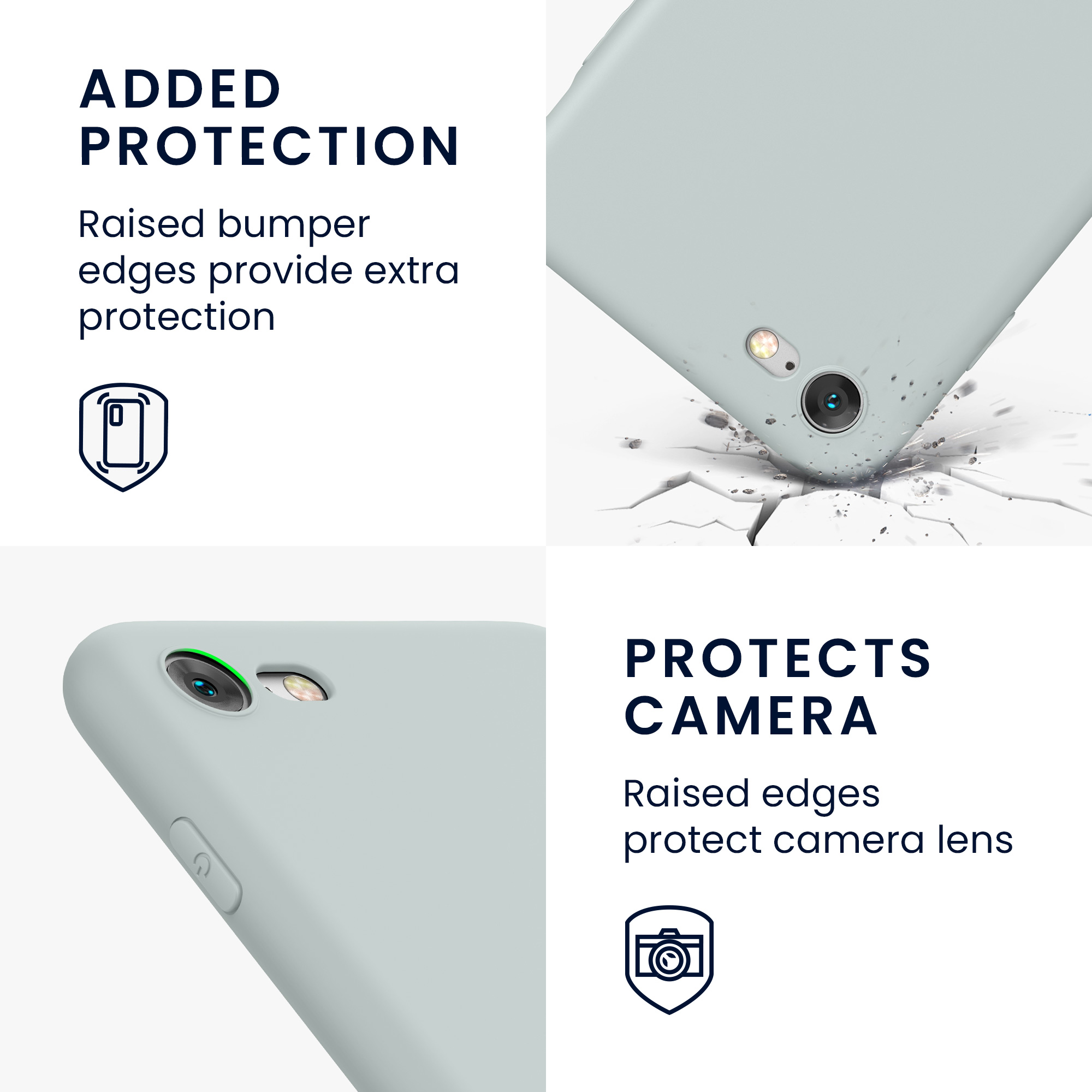 Silikonový TPU kryt kwmobile pro iPhone SE 2022/2020/8/7 - světle šedá matná
