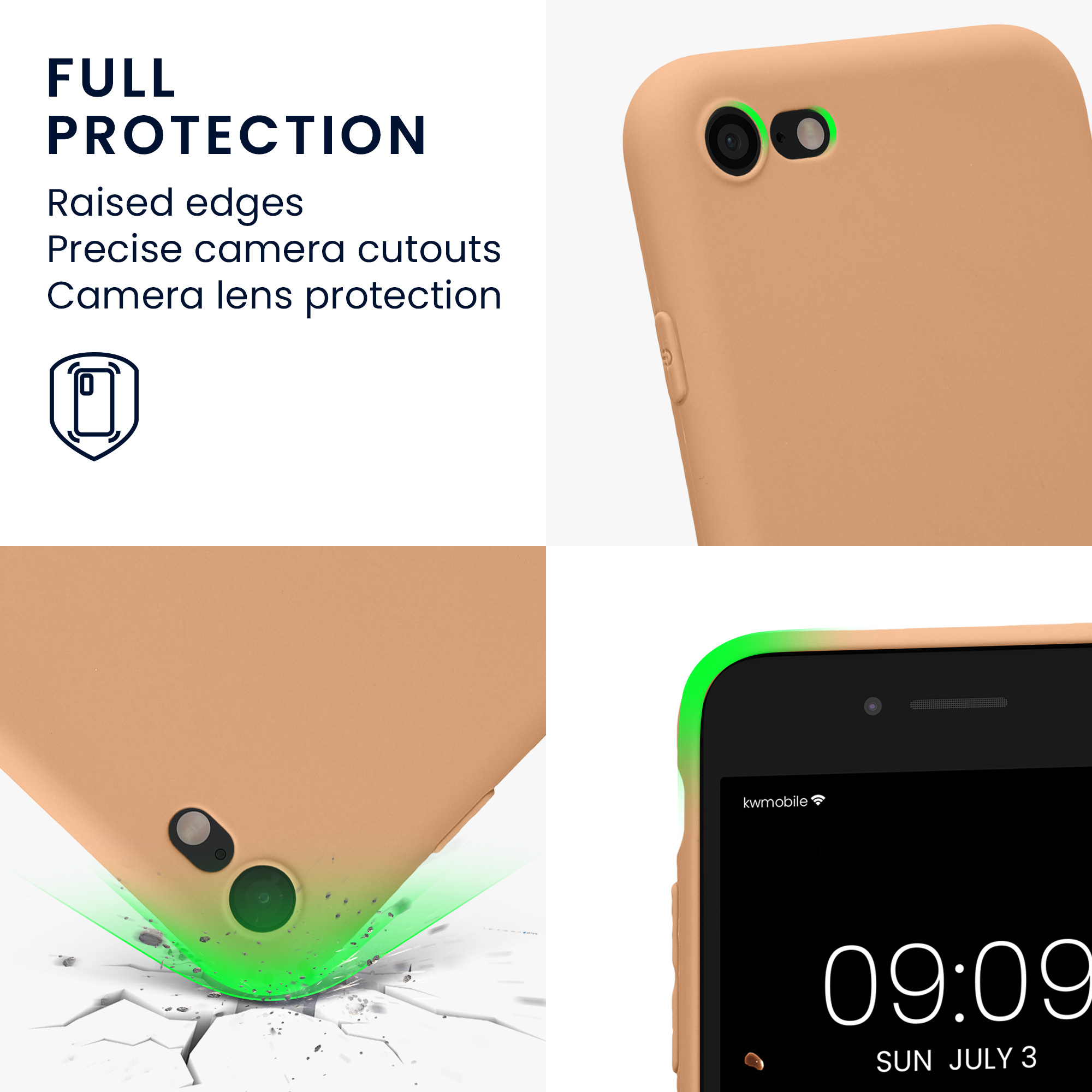 Silikonový TPU kryt kwmobile pro iPhone SE 2022/2020/8/7 - macchiato