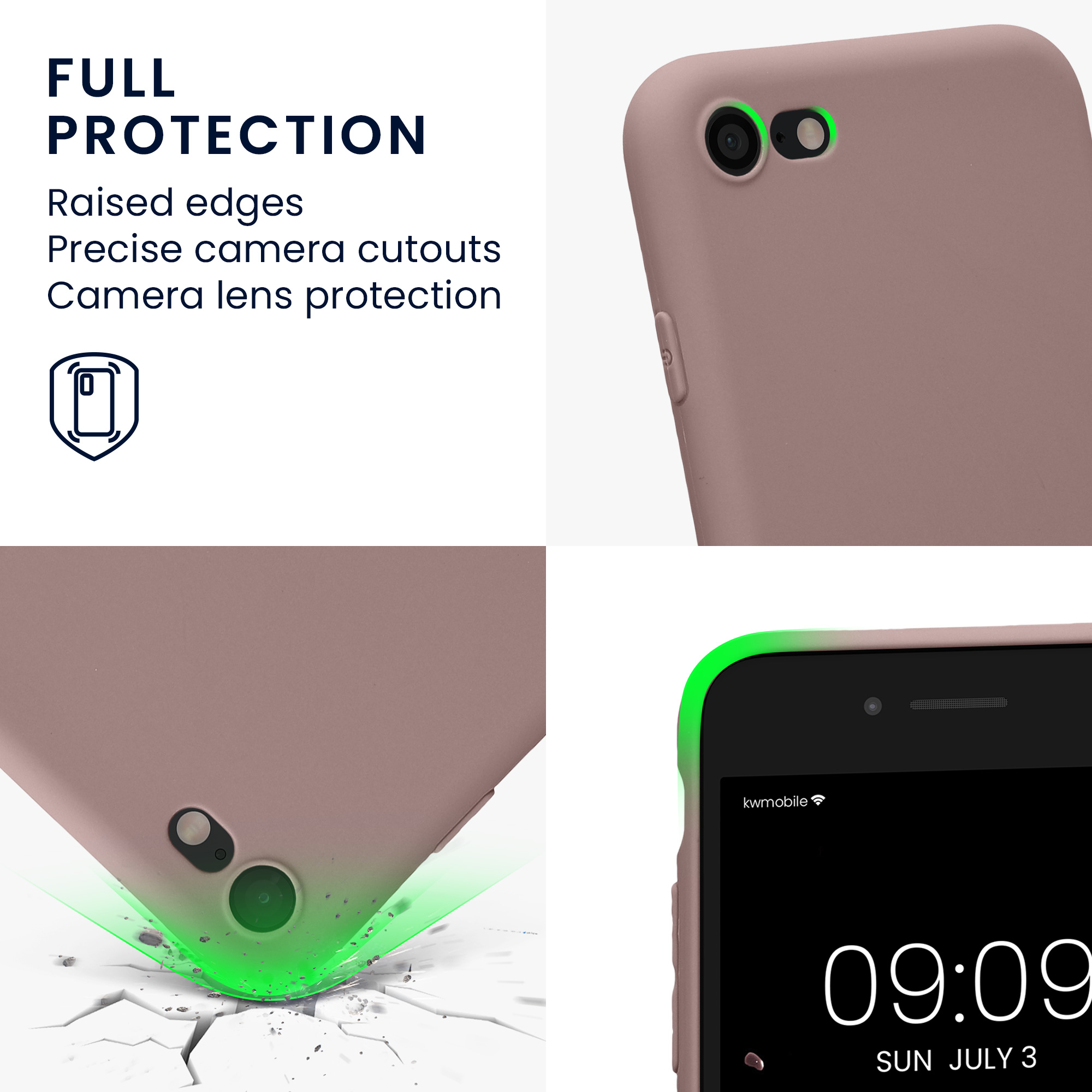 Pouzdro pro Apple iPhone SE (2022) / SE (2020) / 8 / 7 kwmobile tenké TPU - světle lila