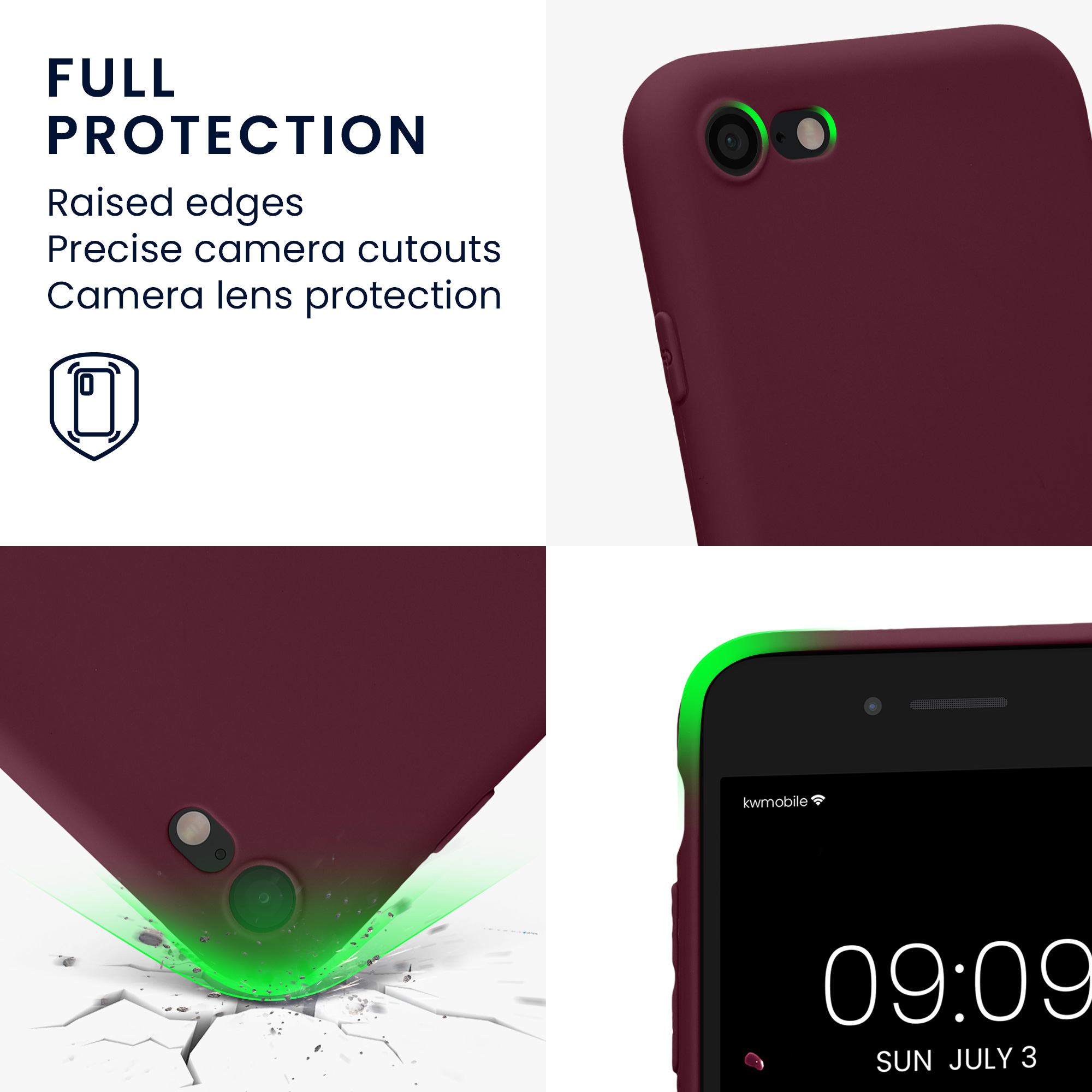 Pouzdro pro Apple iPhone SE (2022) / SE (2020) / 8 / 7 kwmobile tenké TPU - magenta fialová