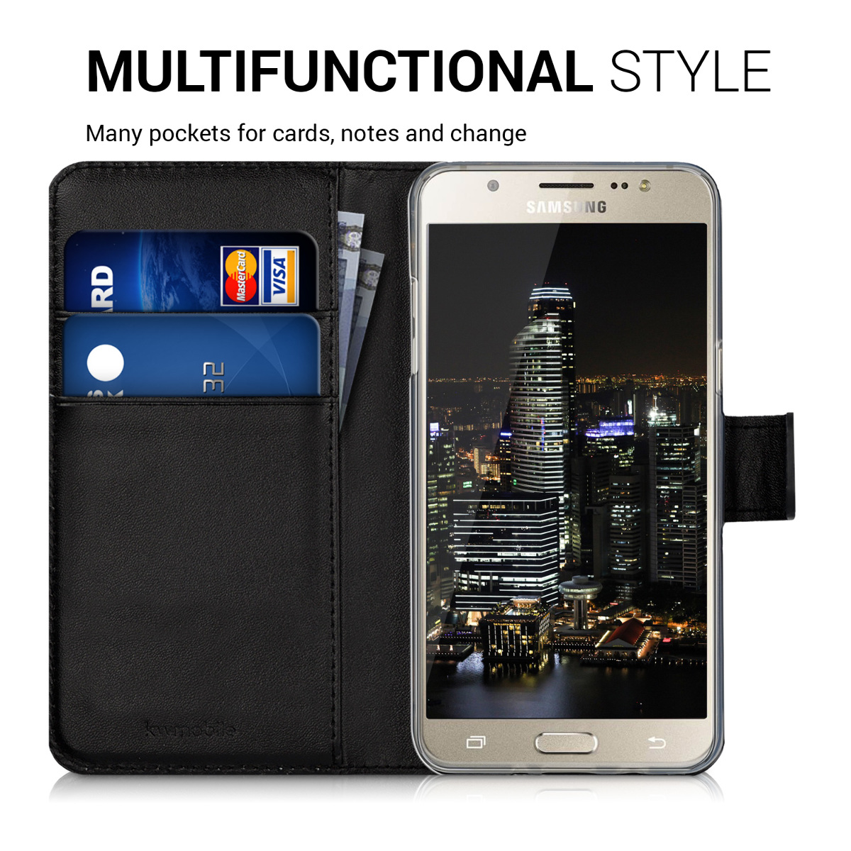 Peněženkové pouzdro na mobil Samsung Galaxy J5 (2016) DUOS - Wallet kwmobile černé