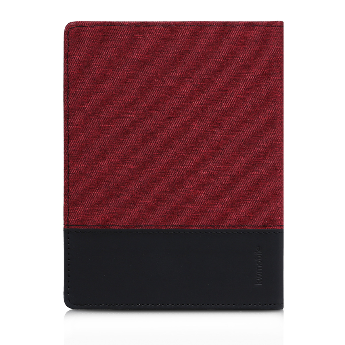 Pu kožené canvas pouzdro na čtečku Kobo Aura H2O Edition 1 tmavě červeno-černé