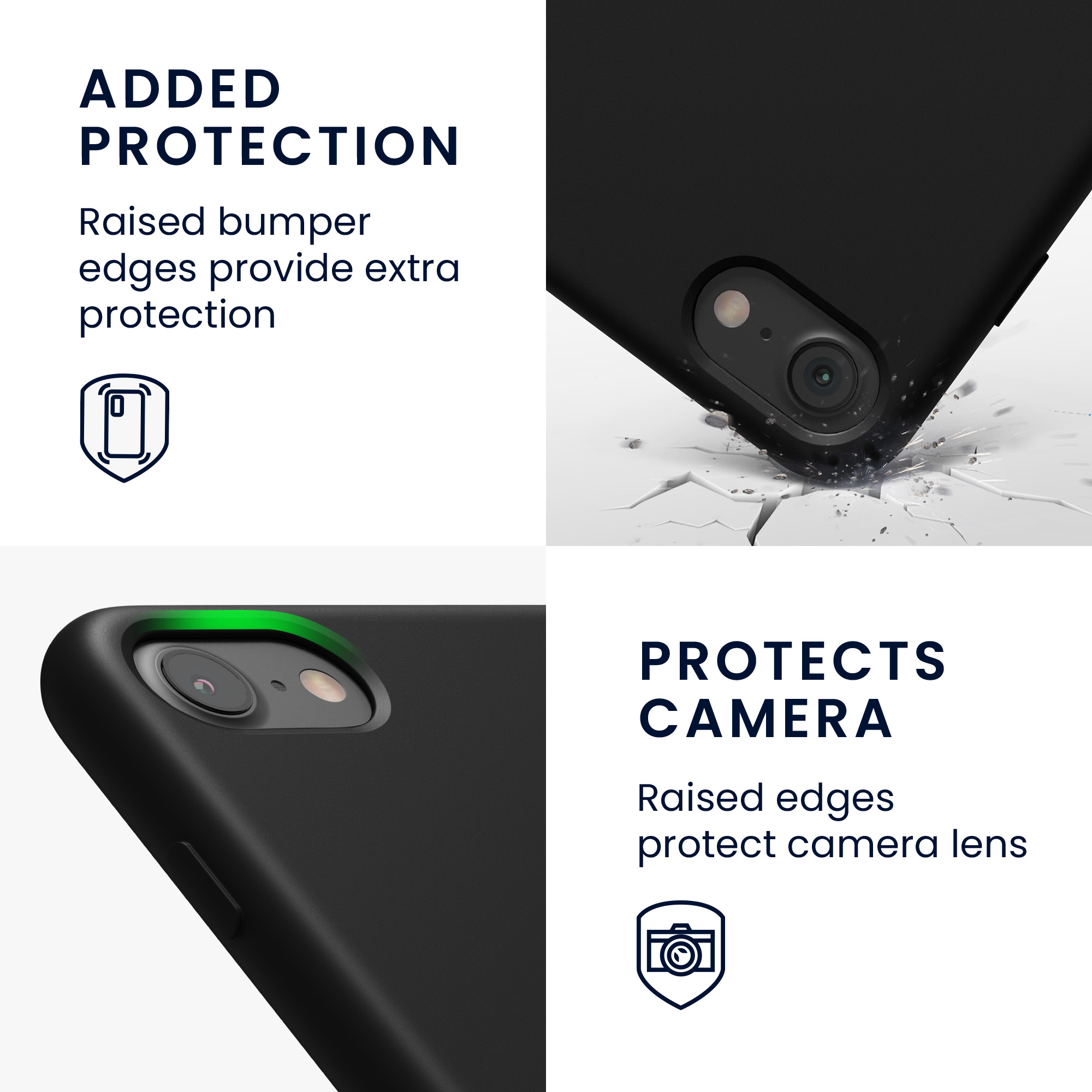 Silikonový TPU kryt kwmobile pro iPhone SE 2022/2020/8/7 - černá