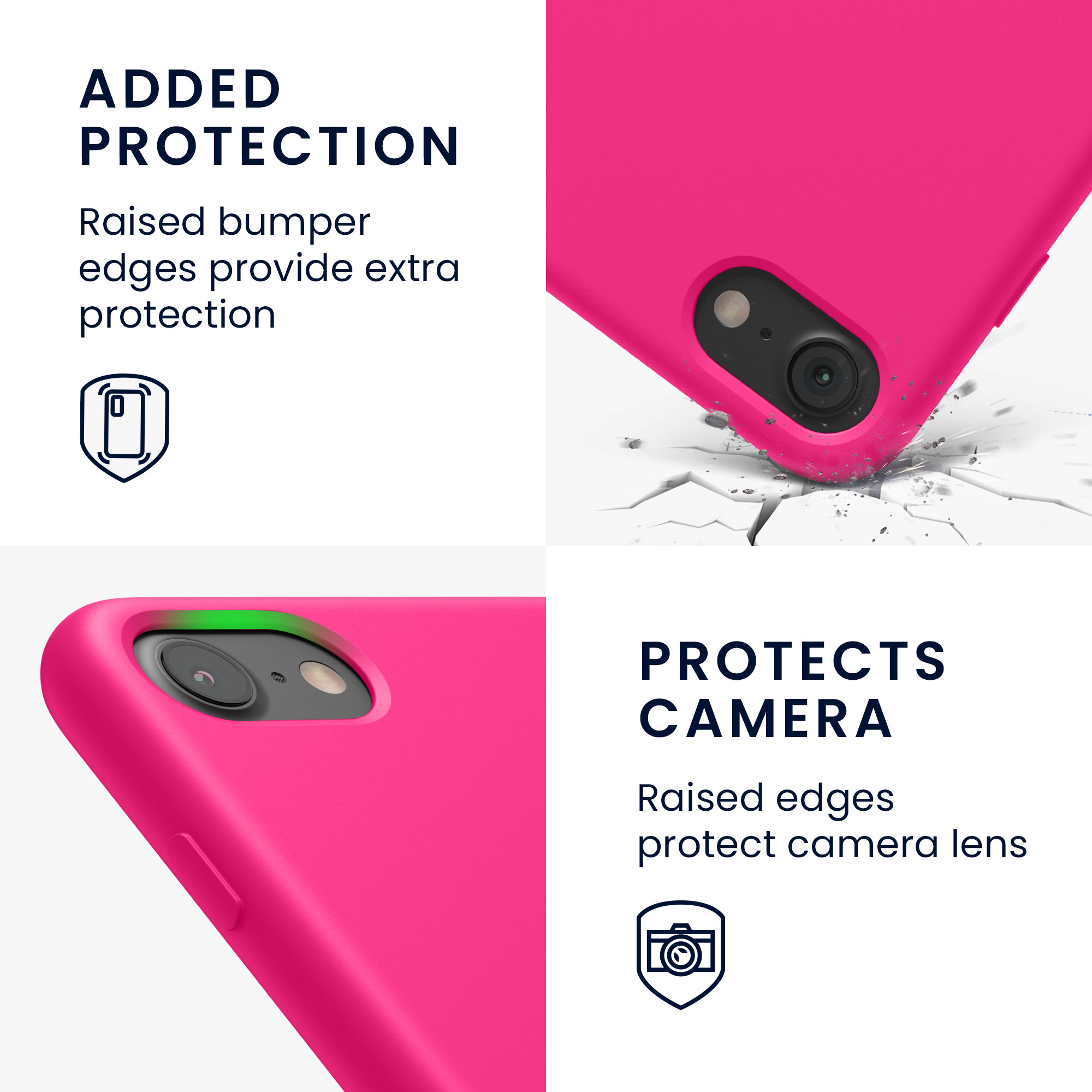 Silikonový TPU kryt kwmobile pro iPhone SE 2022/2020/8/7 - neonově růžová