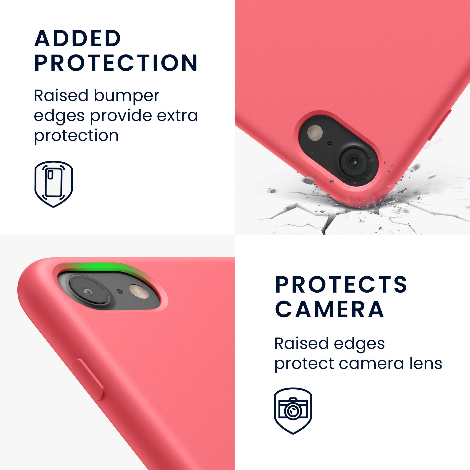 Silikonový TPU kryt kwmobile pro iPhone SE 2022/2020/8/7 - neonově korálová