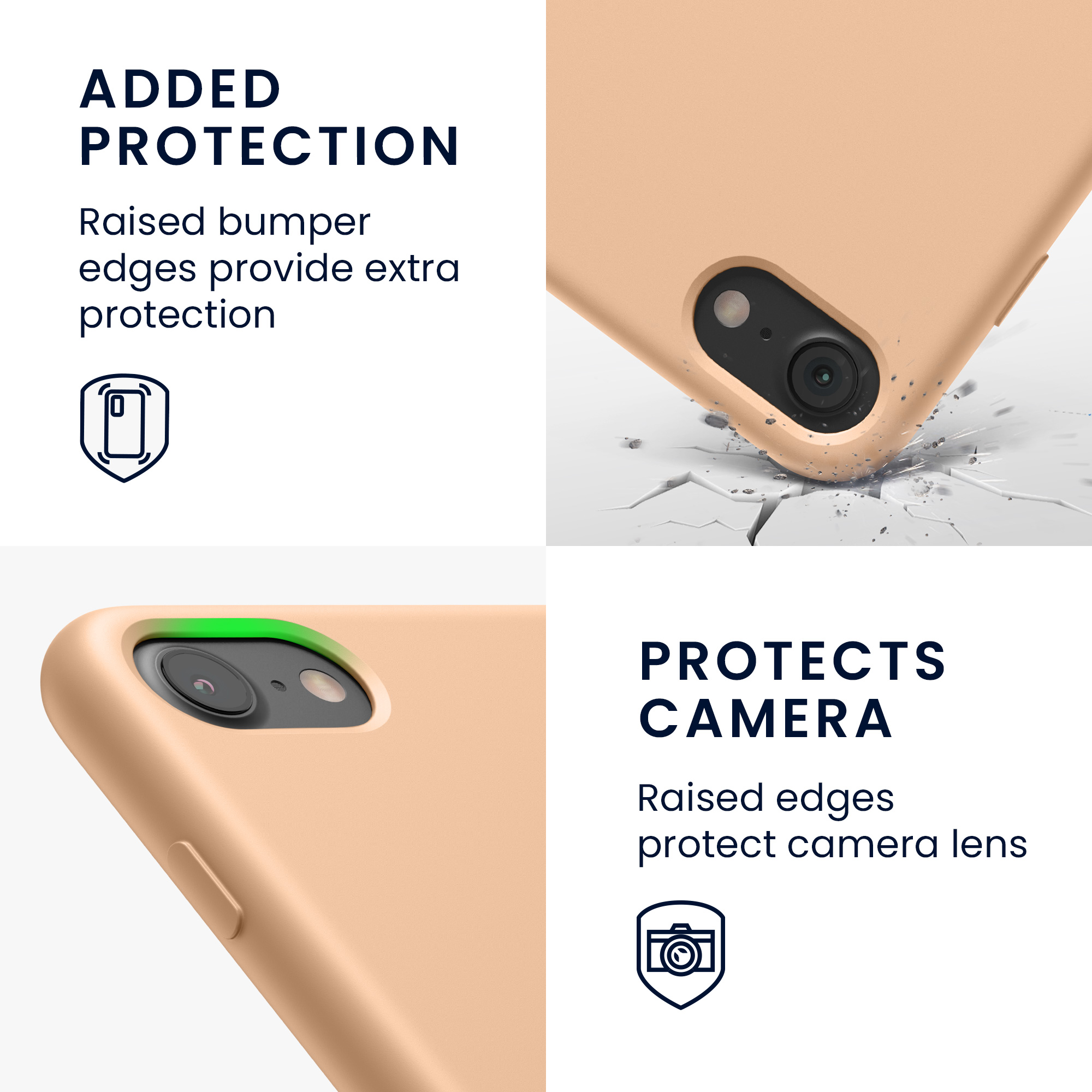 Silikonový TPU kryt kwmobile pro iPhone SE 2022/2020/8/7 - broskvová