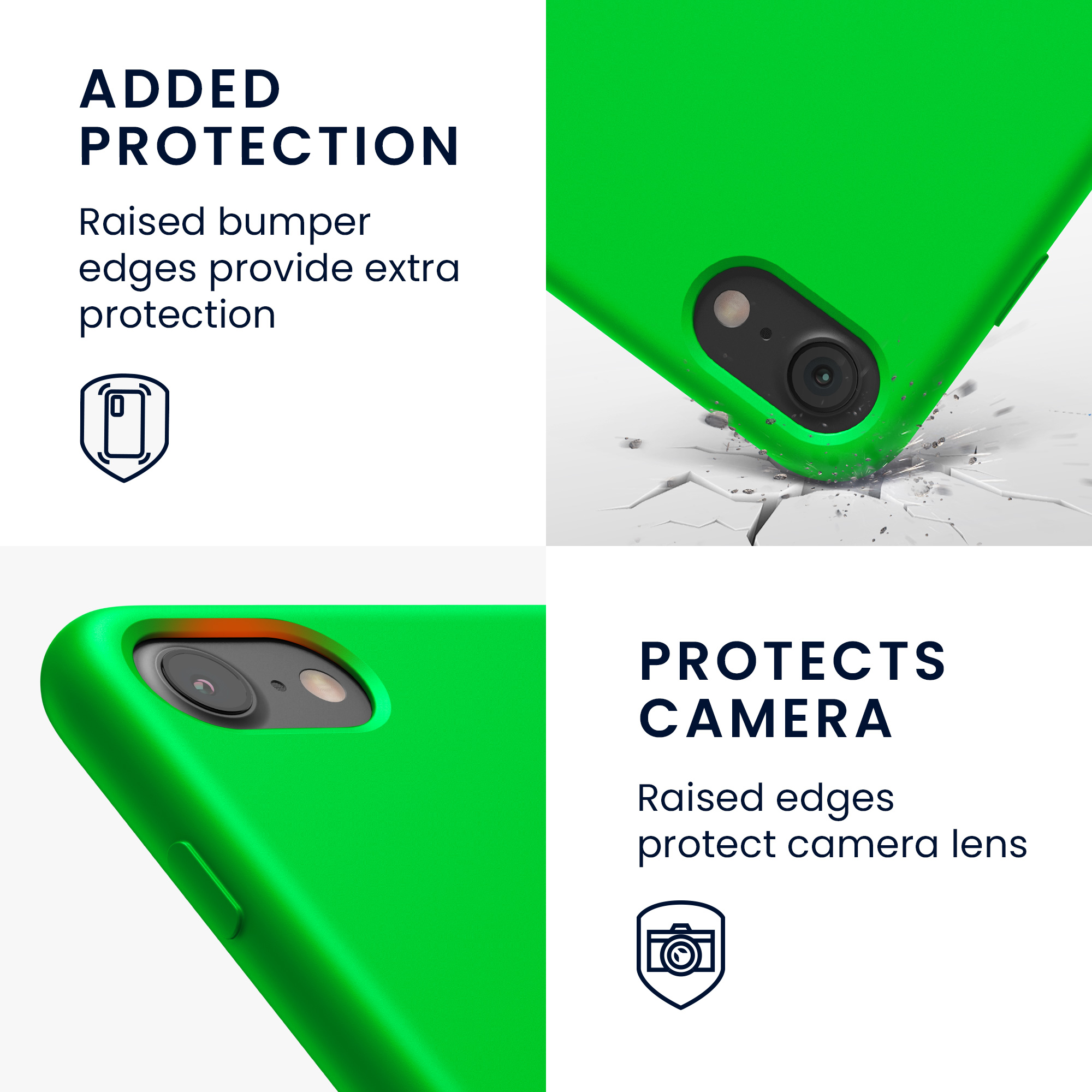 Silikonový TPU kryt kwmobile pro iPhone SE 2022/2020/8/7 - neonově zelená
