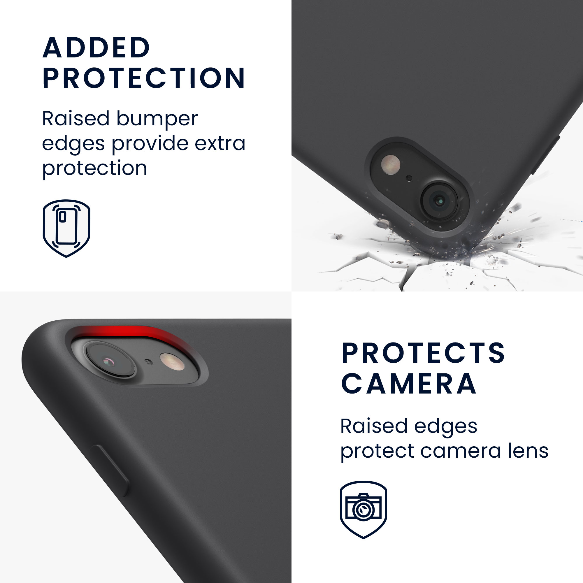 Silikonový TPU kryt kwmobile pro iPhone SE 2022/2020/8/7 - černá matná