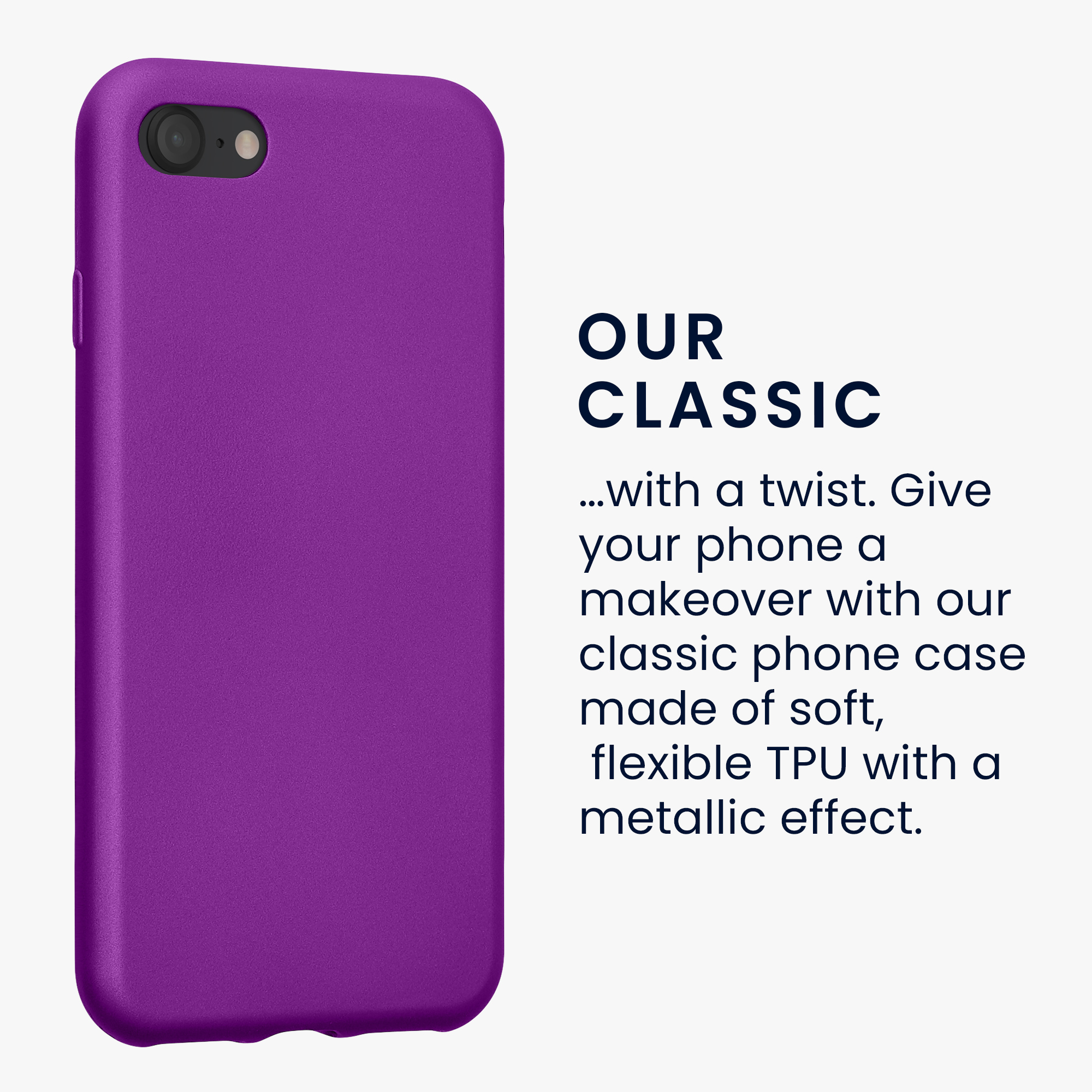 Metalický TPU kryt kwmobile pro iPhone SE 2022/2020/8/7 - metalická fialová