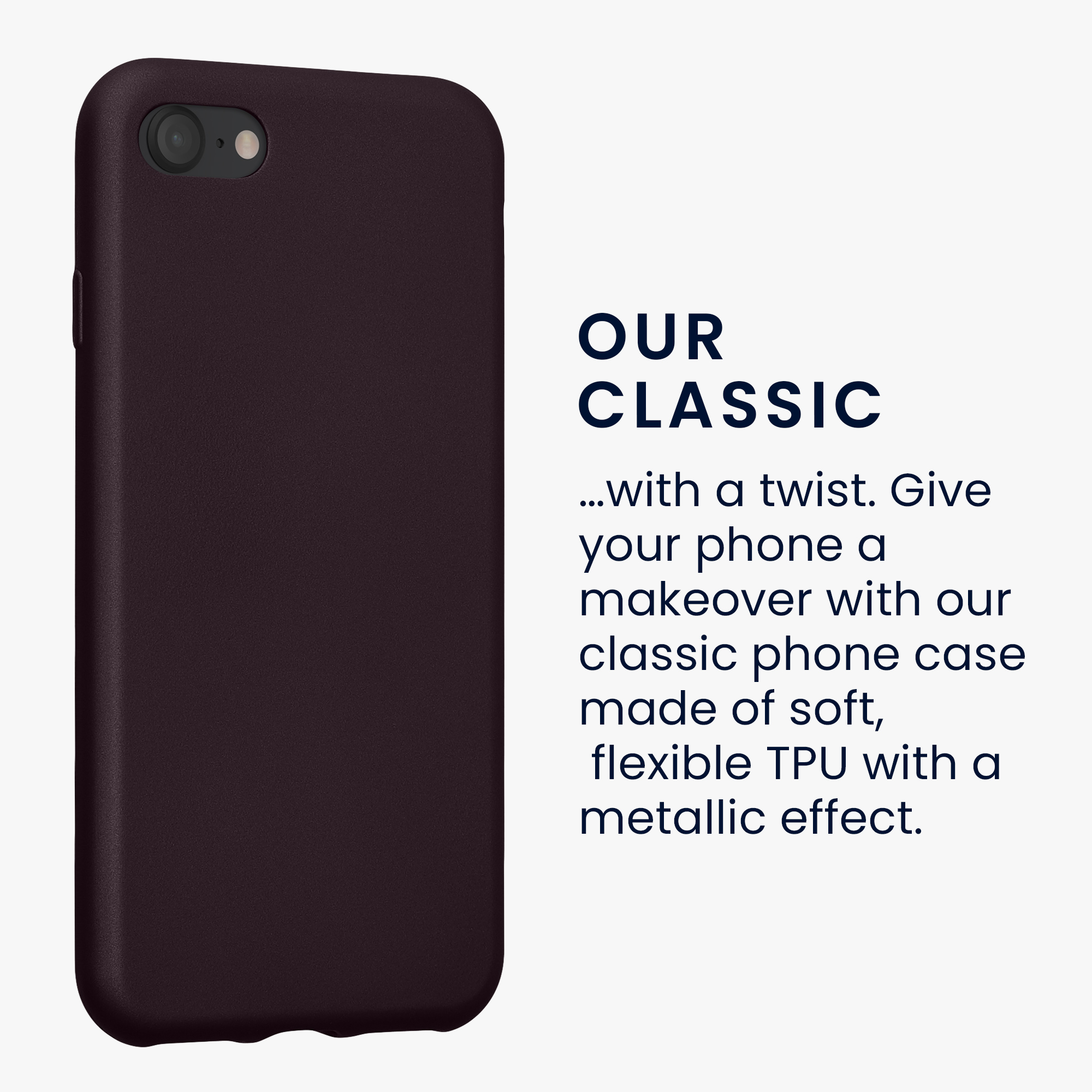 Pouzdro pro Apple iPhone SE (2022) / SE (2020) / 8 / 7 kwmobile tenké metalické silikonové - metalická bordó