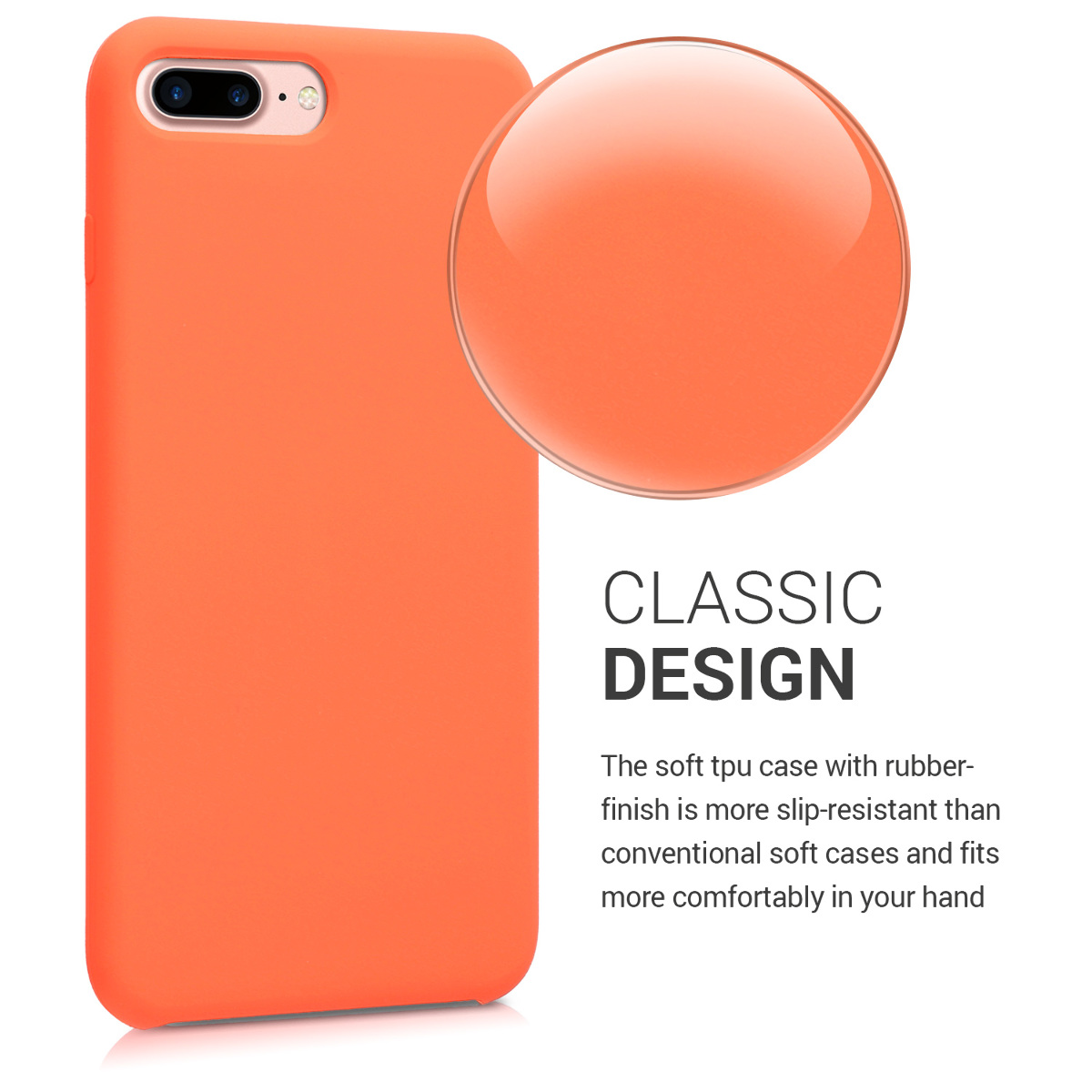 Silikonový kryt kwmobile pro Apple iPhone 7 Plus / iPhone 8 Plus - oranžová