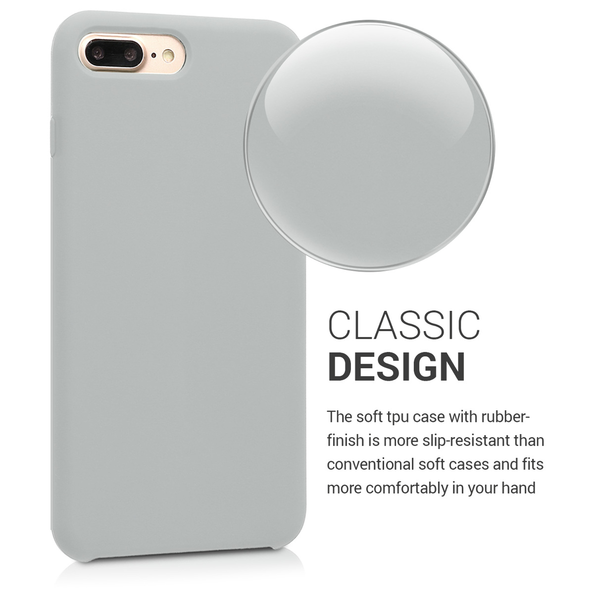 Silikonový kryt kwmobile pro Apple iPhone 7 Plus / iPhone 8 Plus - šedá