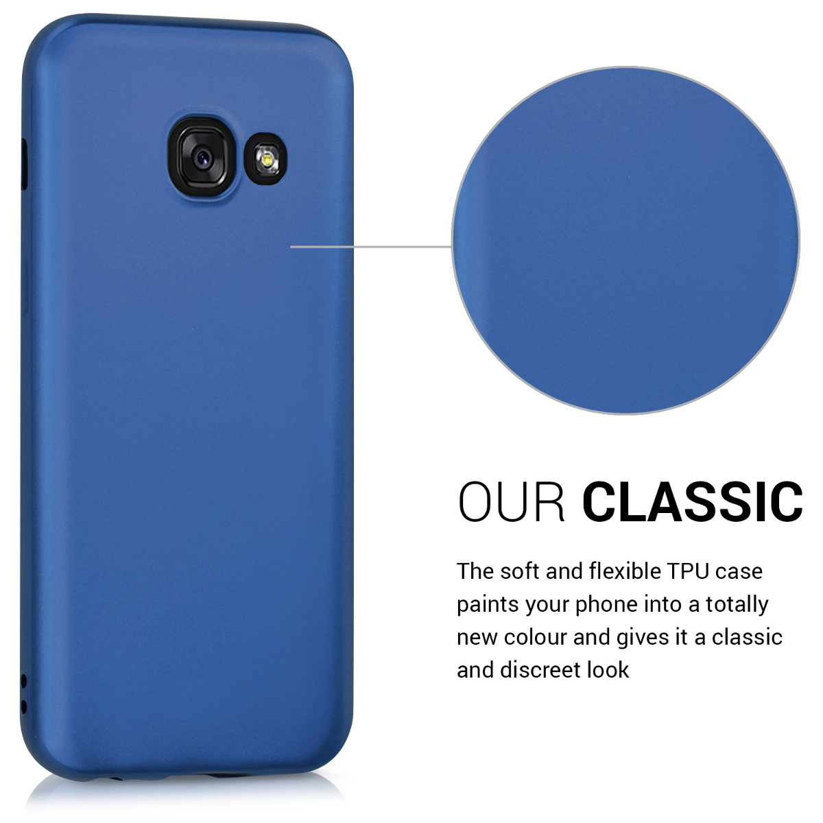Kryt na mobil Samsung Galaxy A3 (2017) kwmobile TPU metalický Metalická modrá