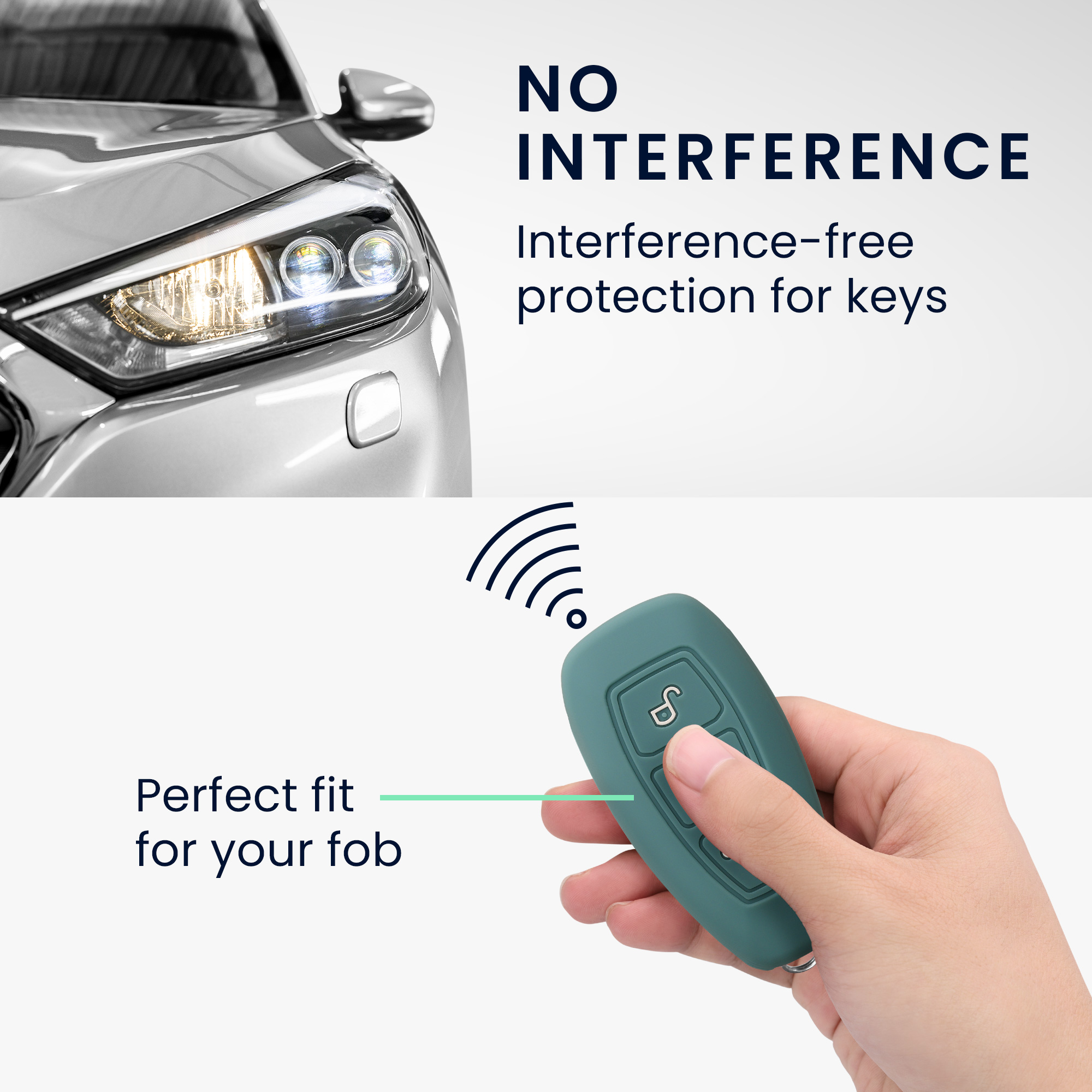 Obal na klíč od auta pro Ford klíč se 3 tlačítky a funkcí Keyless Go kwmobile - arktická noc