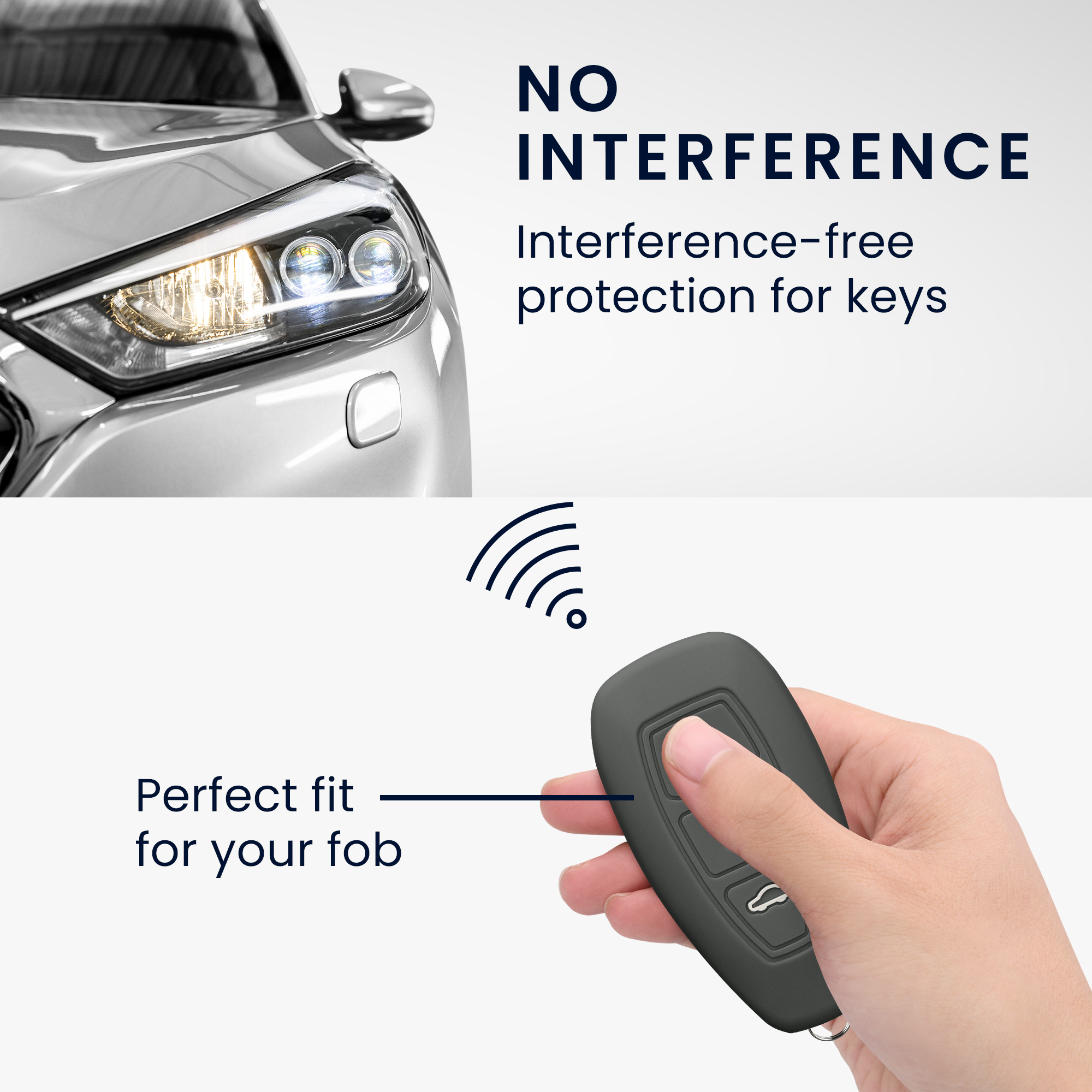 Kryt klíče Ford 3 tlačítka Keyless Go kwmobile tmavě šedá