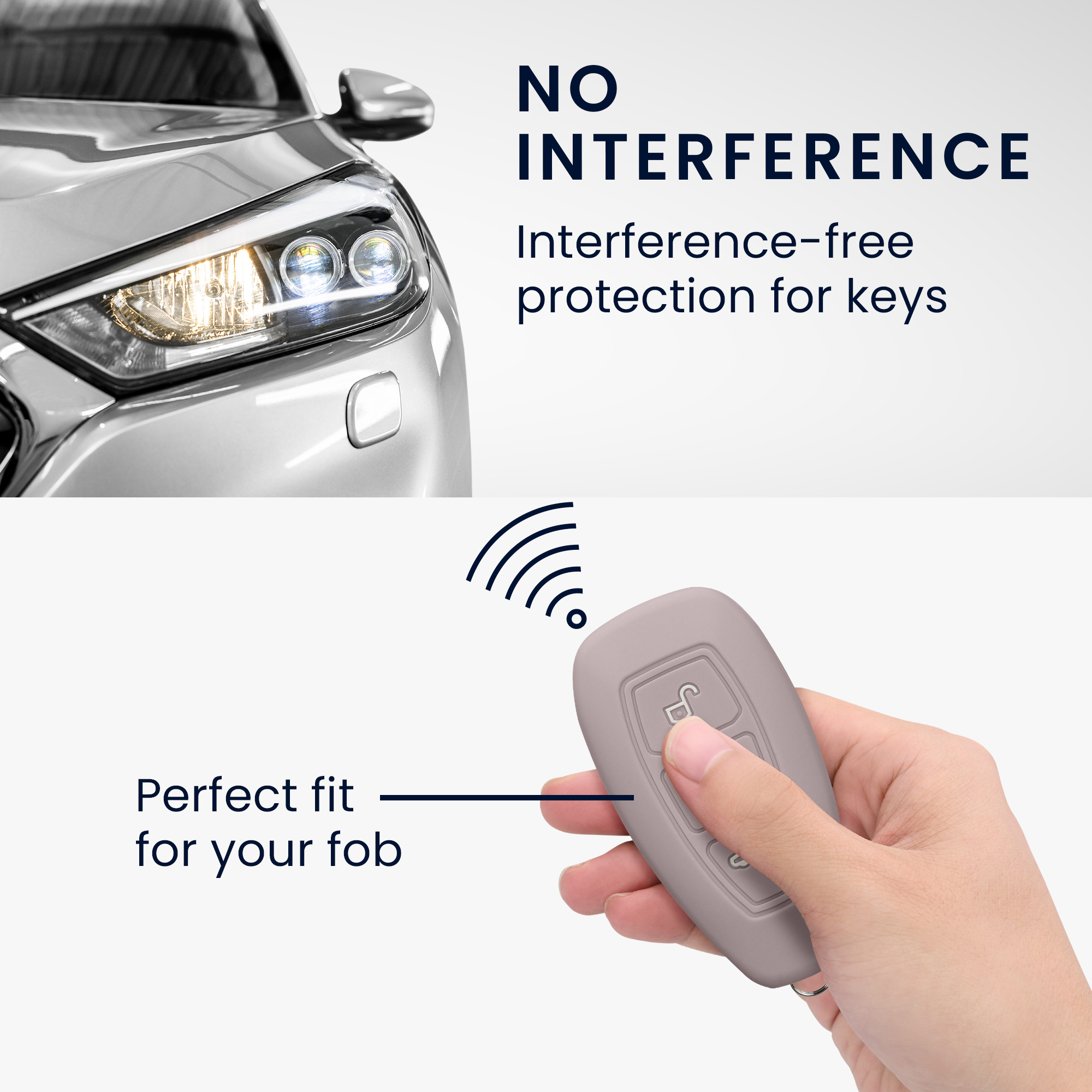 Obal na klíč od auta pro Ford klíč se 3 tlačítky a funkcí Keyless Go kwmobile - světle fialová