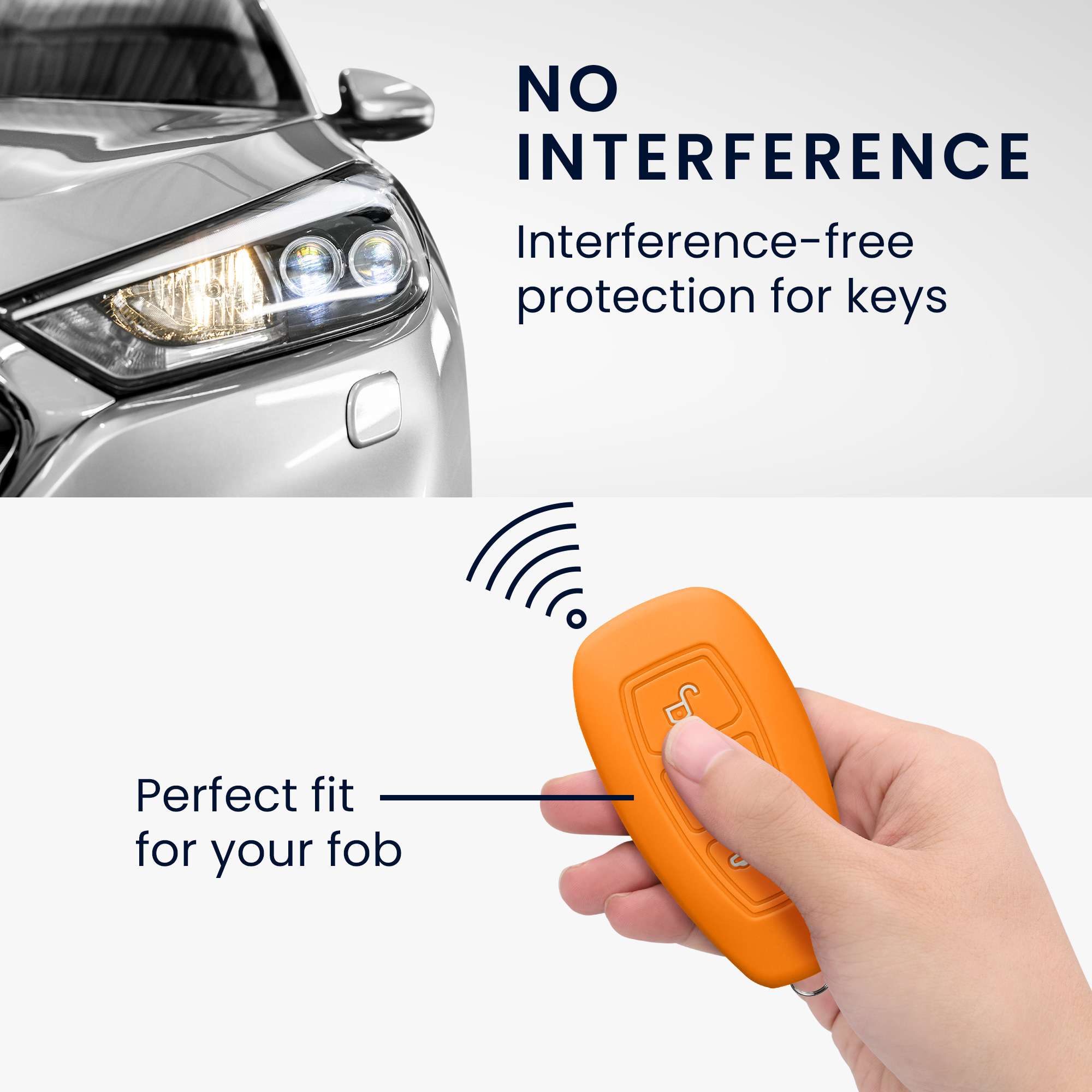 Kryt klíče Ford 3 tlačítka Keyless Go kwmobile ovocná oranžová