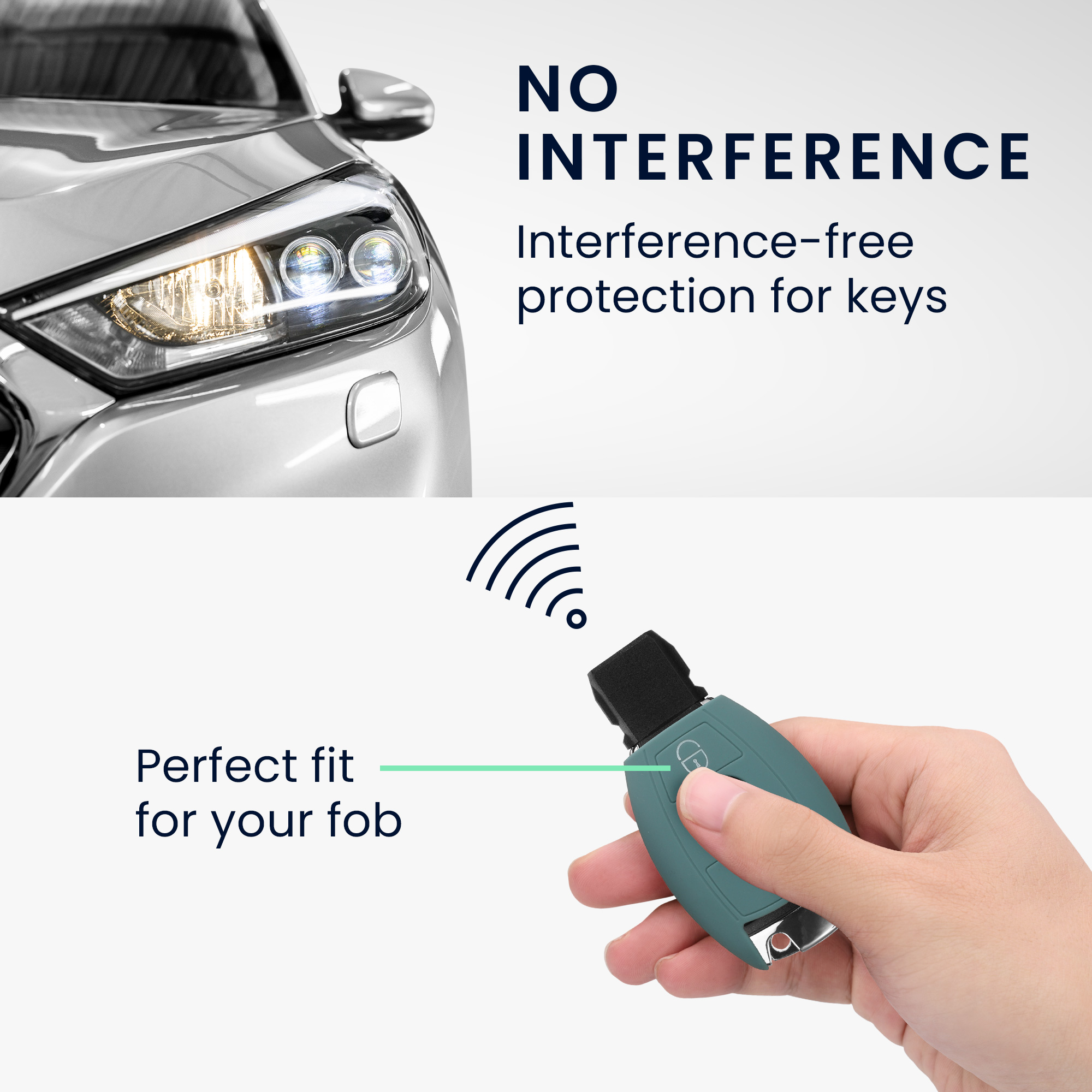 Pouzdro na klíč od auta kwmobile Mercedes-Benz 2 tlačítka Keyless Go, Arctic Night
