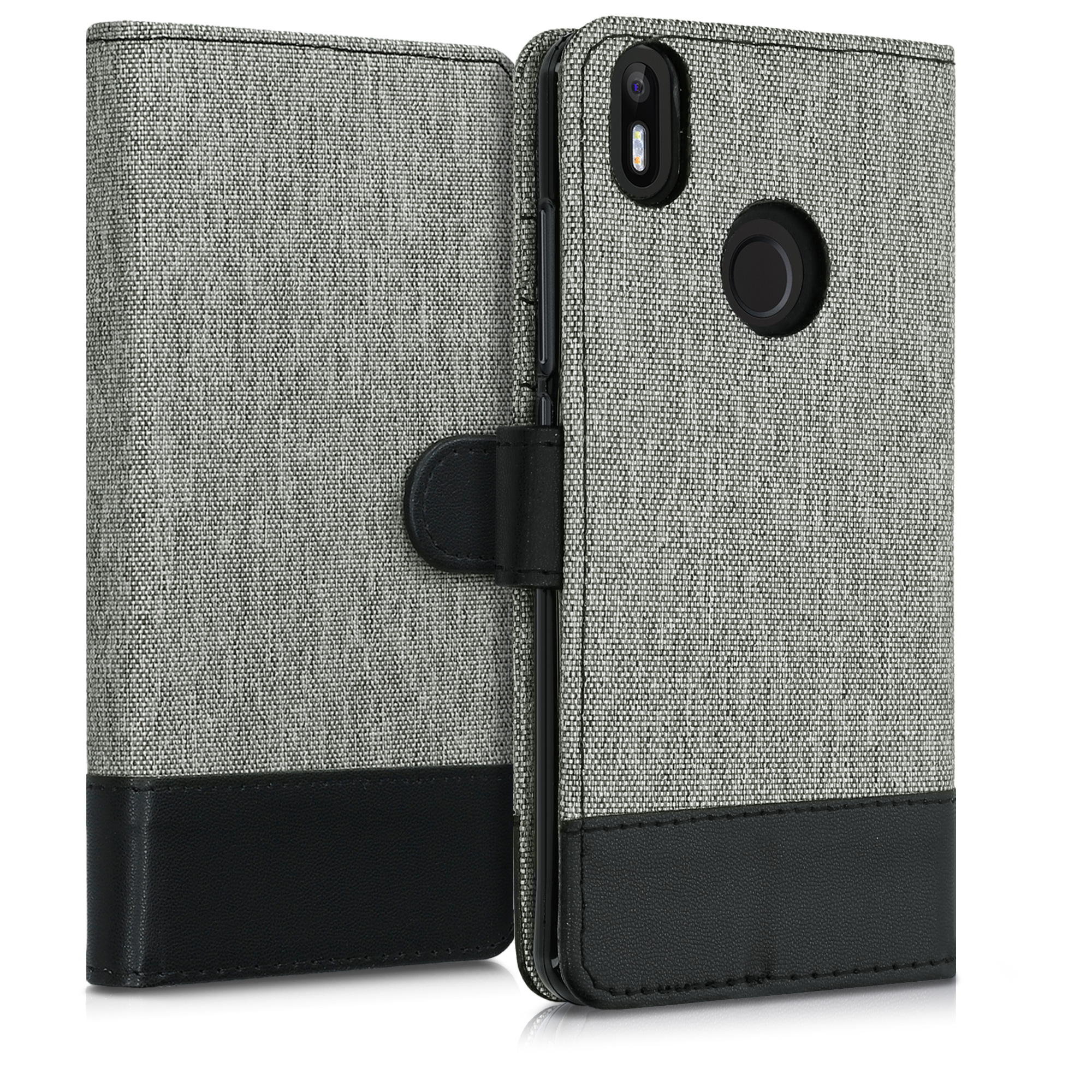 Flip pouzdro bq Aquaris X / X Pro kwmobile - šedá a černá 