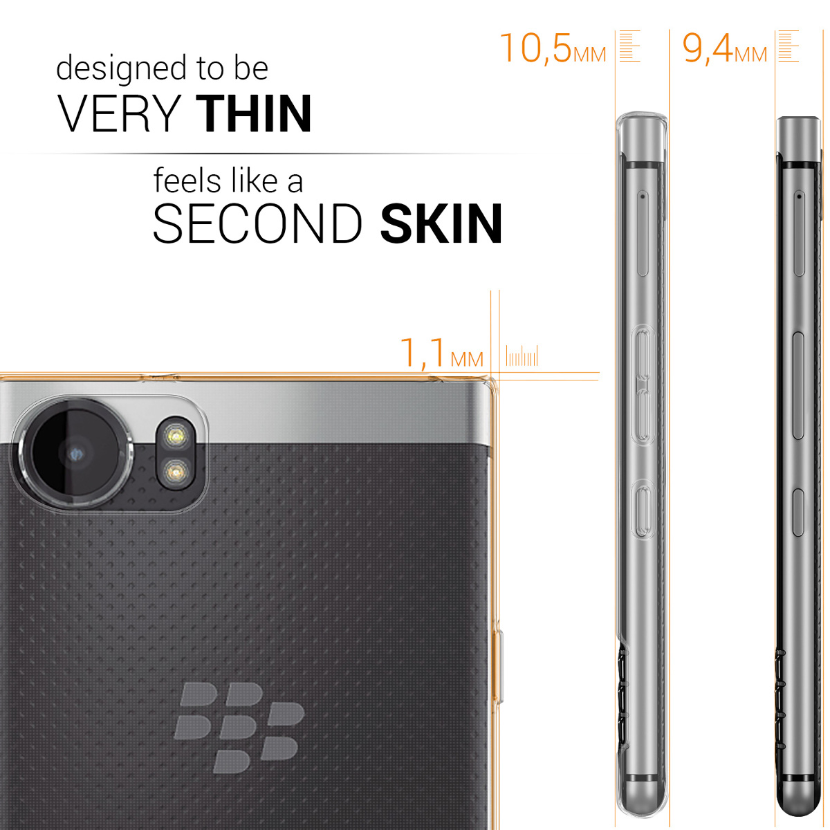 Čirý kryt na mobil kwmobile pro Blackberry KEYone (Key1) - čirá