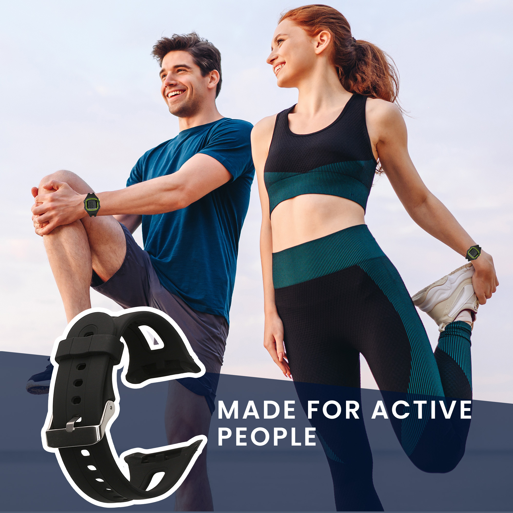 Řemínek pro Garmin Forerunner 10 / 15 (velikost L) kwmobile silikonové - černá