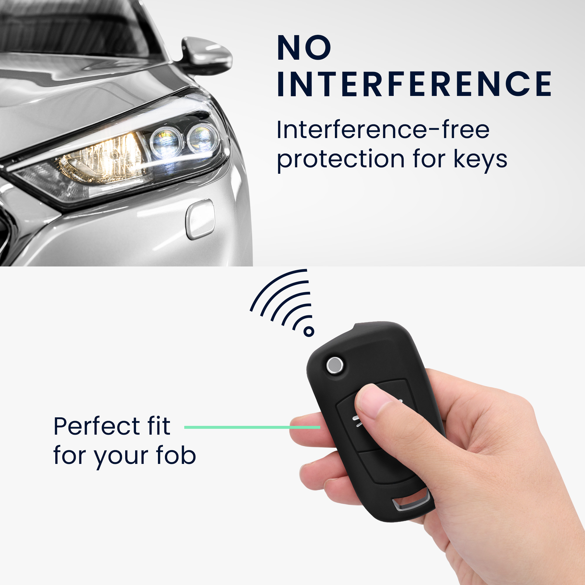 Pouzdro na klíč od auta kwmobile pro Vauxhall (Opel) 2 Button Car Flip Key, bílá / černá
