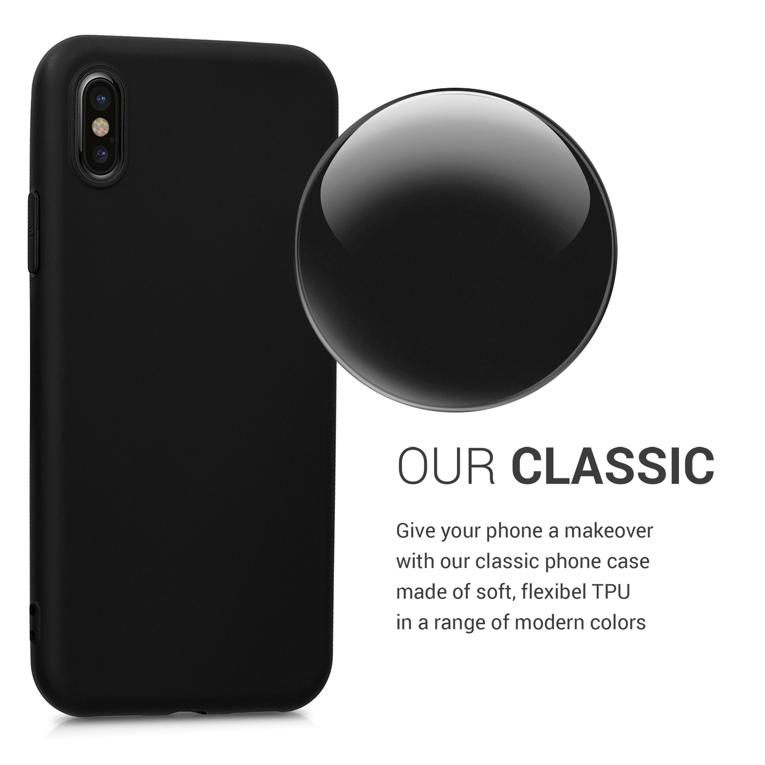 Silikonový kryt na mobil kwmobile pro Apple iPhone X - matná černá