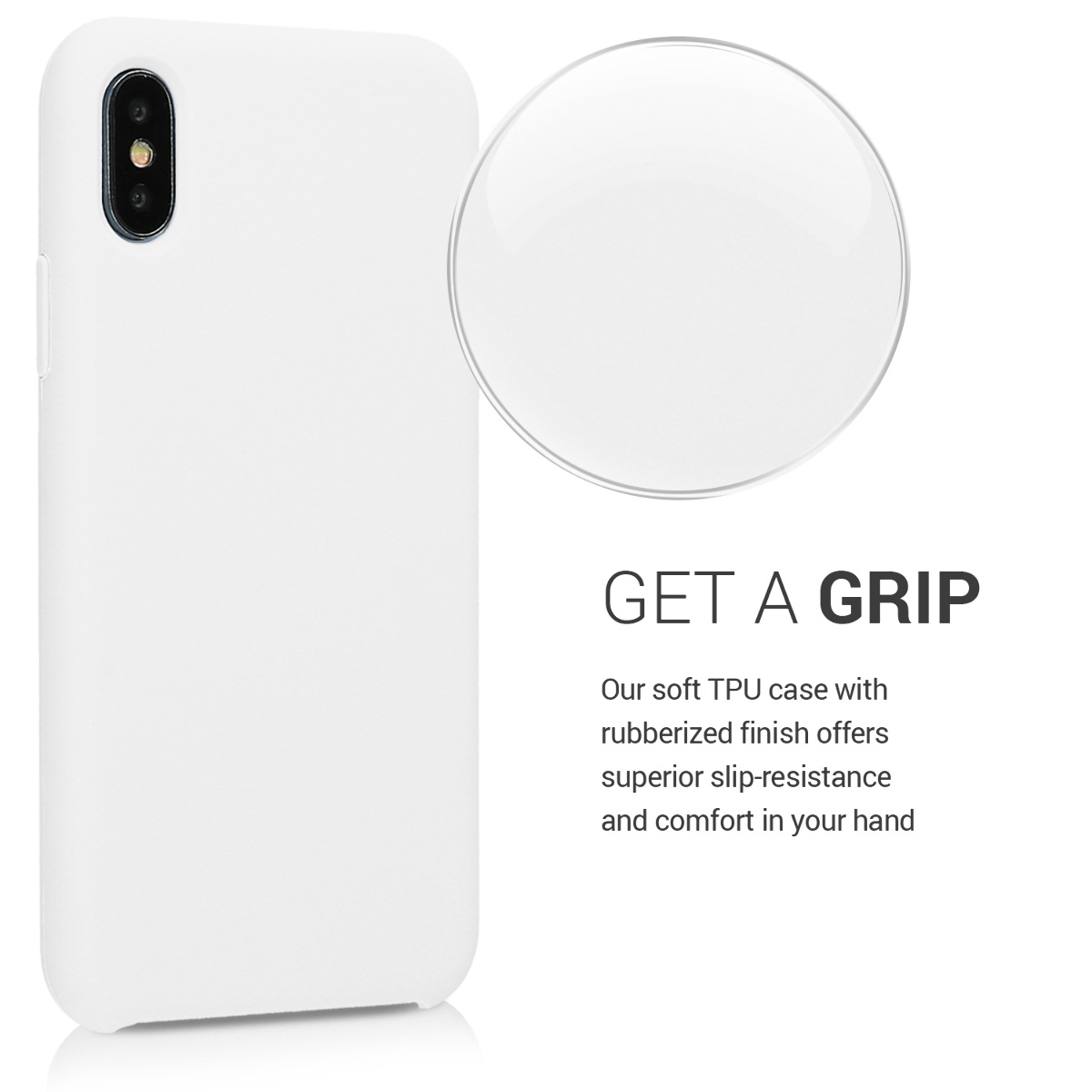 Silikonový kryt na mobil kwmobile pro Apple iPhone X - bílá
