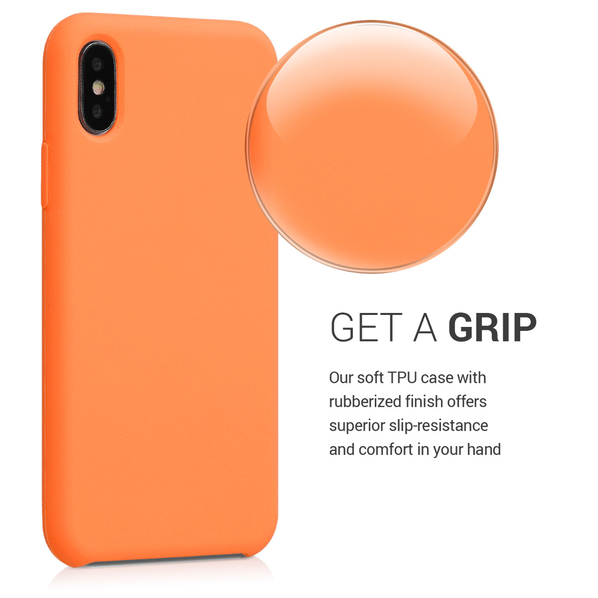 Silikonový kryt na mobil kwmobile pro Apple iPhone X - oranžová Fruity Orange