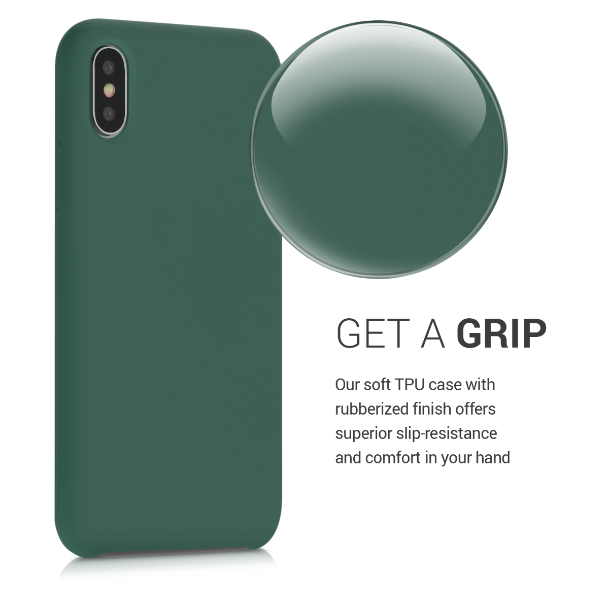 Silikonový kryt na mobil kwmobile pro Apple iPhone X - lesní zelená
